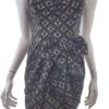 Miss selfridge Rozmiar 10 (38) Kolor Czarny Geometryczny Dekolt Serce Sukienka Mini Bezrękawnik Krótka