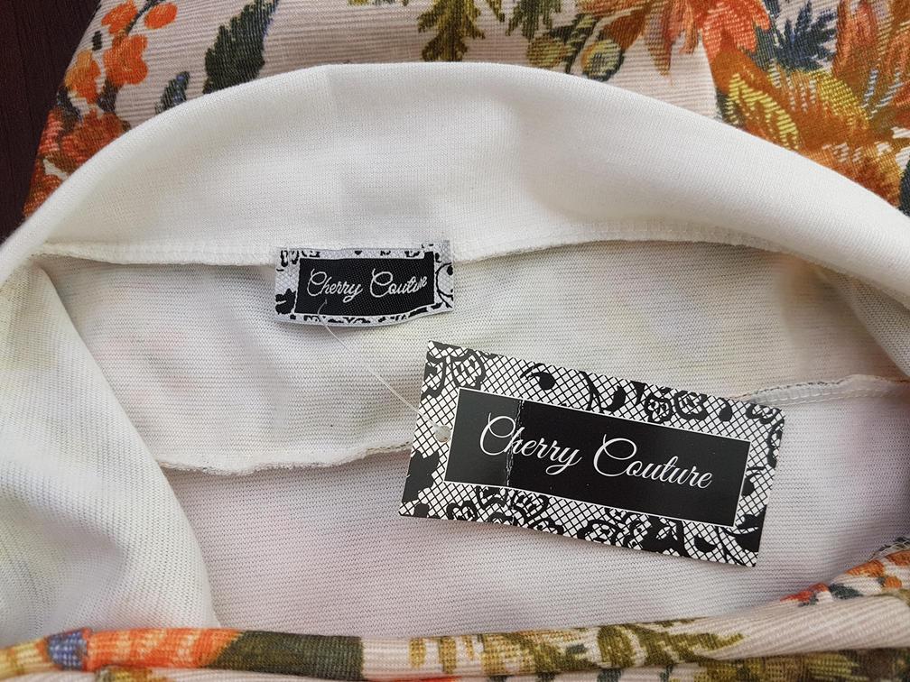 Cherry Couture Rozmiar M/L Kolor Beżowy Halter Sukienka Letnia Bezrękawnik Do Kolan