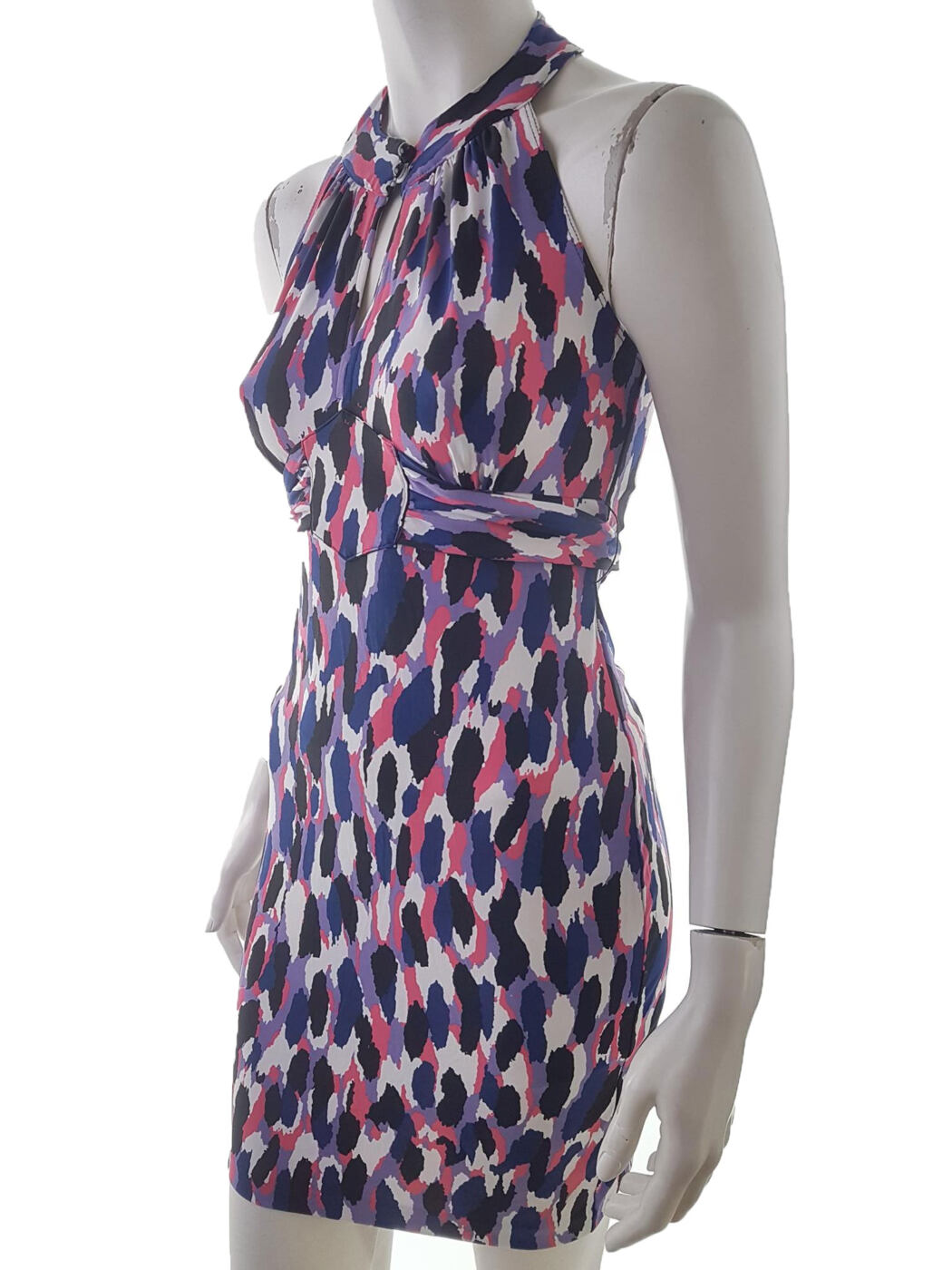Guess Rozmiar S Kolor Fioletowy Halter Sukienka Mini Bezrękawnik Krótka