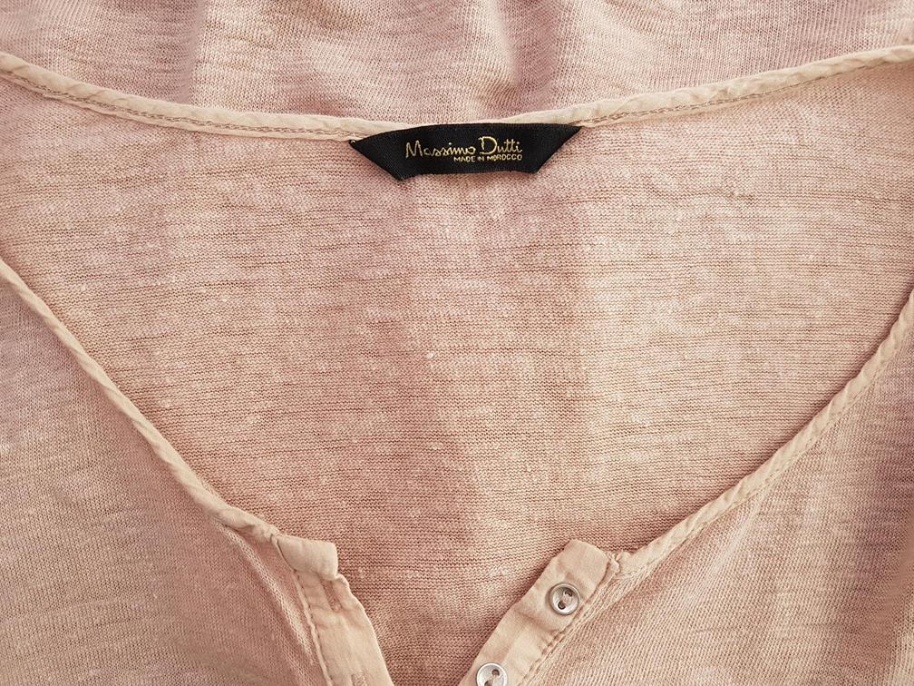 20190605_150833.jpg Massimo dutti Rozmiar L Kolor Pudrowy Róż W serek Bluzka Popover Guziki Długi rękaw