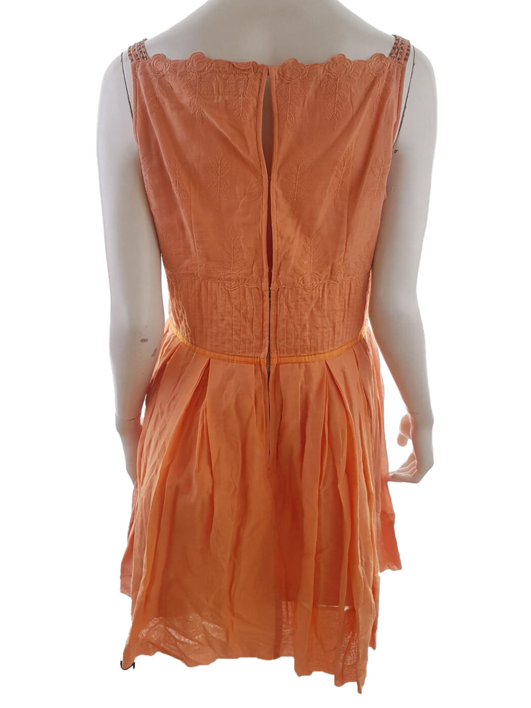 River island Rozmiar 44 Kolor Pomarańczowy Odkryte Ramiona Sukienka A-Line Bezrękawnik Do Kolan Materiał Bawełna 100% River island Rozmiar 44 Kolor Pomarańczowy Odkryte Ramiona Sukienka A-Line Bezrękawnik Do Kolan Materiał Bawełna 100%