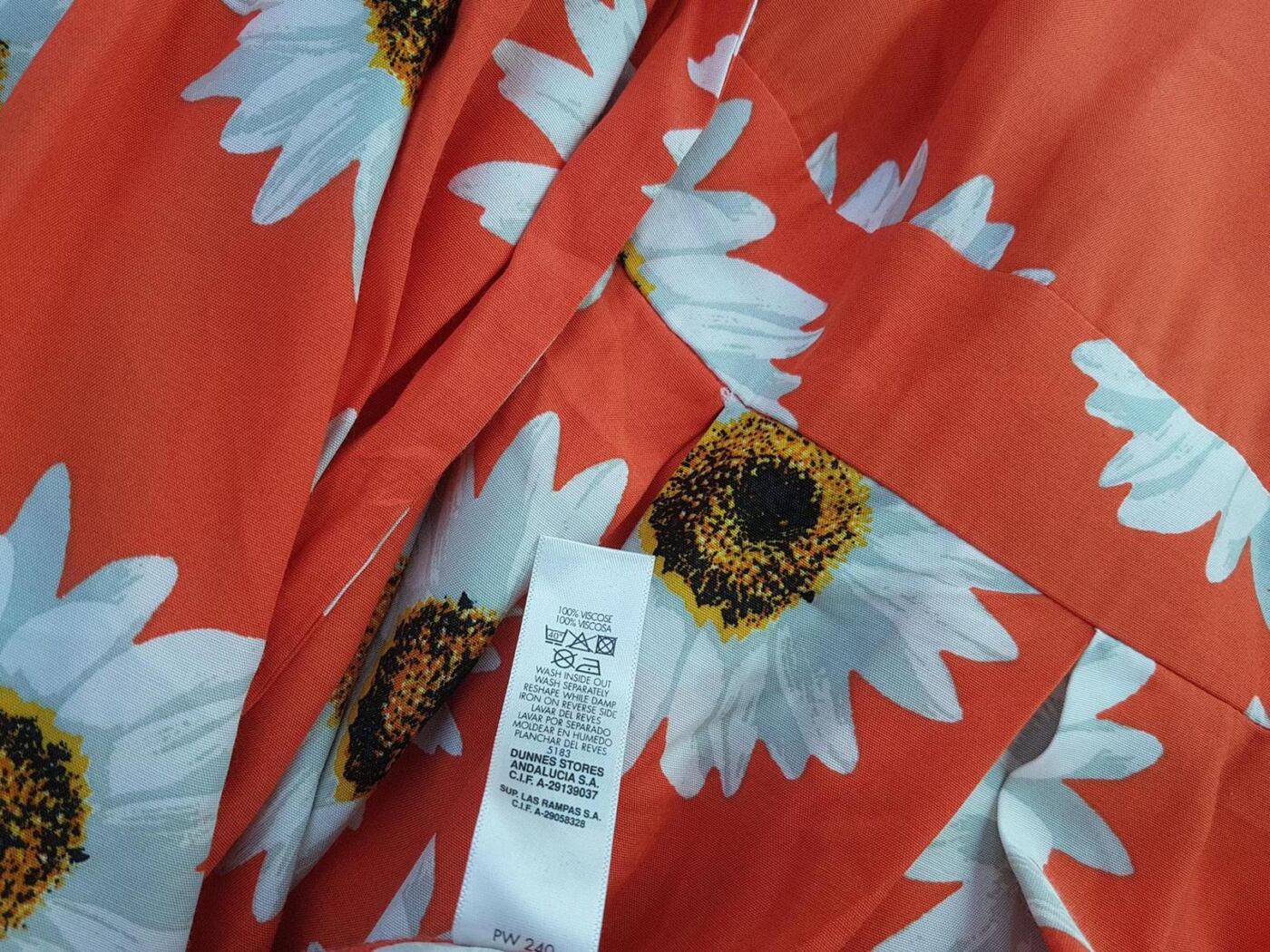 Dunnes Rozmiar 48 Kolor Pomarańczowy Okrągły dekolt Sukienka Sheath Bezrękawnik Midi Materiał Wiskoza 100% Dunnes Rozmiar 48 Kolor Pomarańczowy Okrągły dekolt Sukienka Sheath Bezrękawnik Midi Materiał Wiskoza 100%