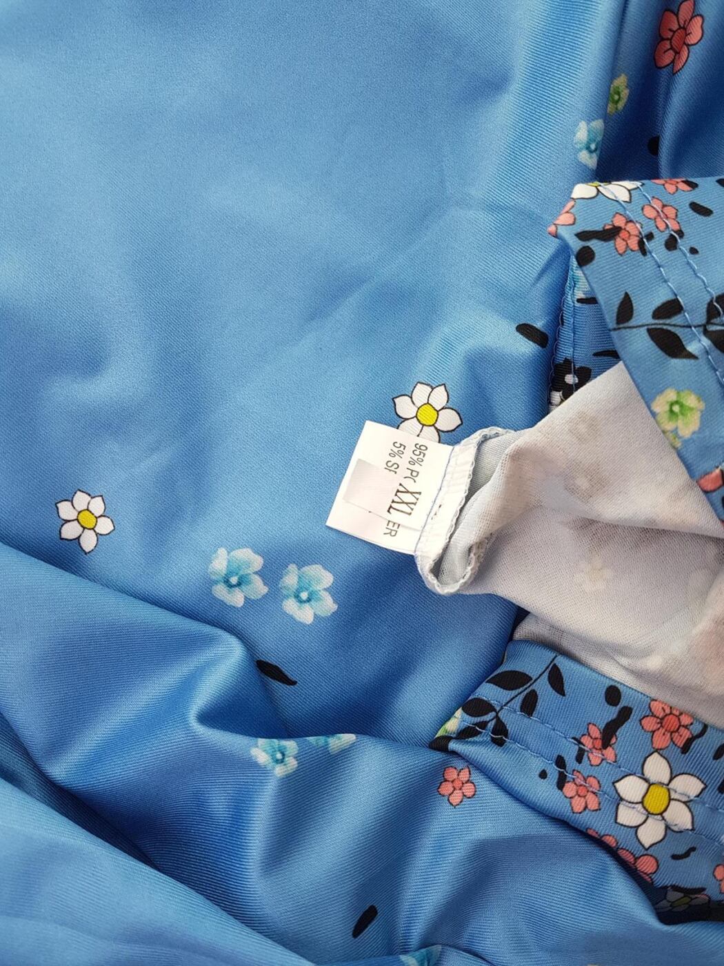 Vintage Rozmiar XXL Kolor Niebieski Dekolt U Sukienka Prostokątna Bezrękawnik Midi