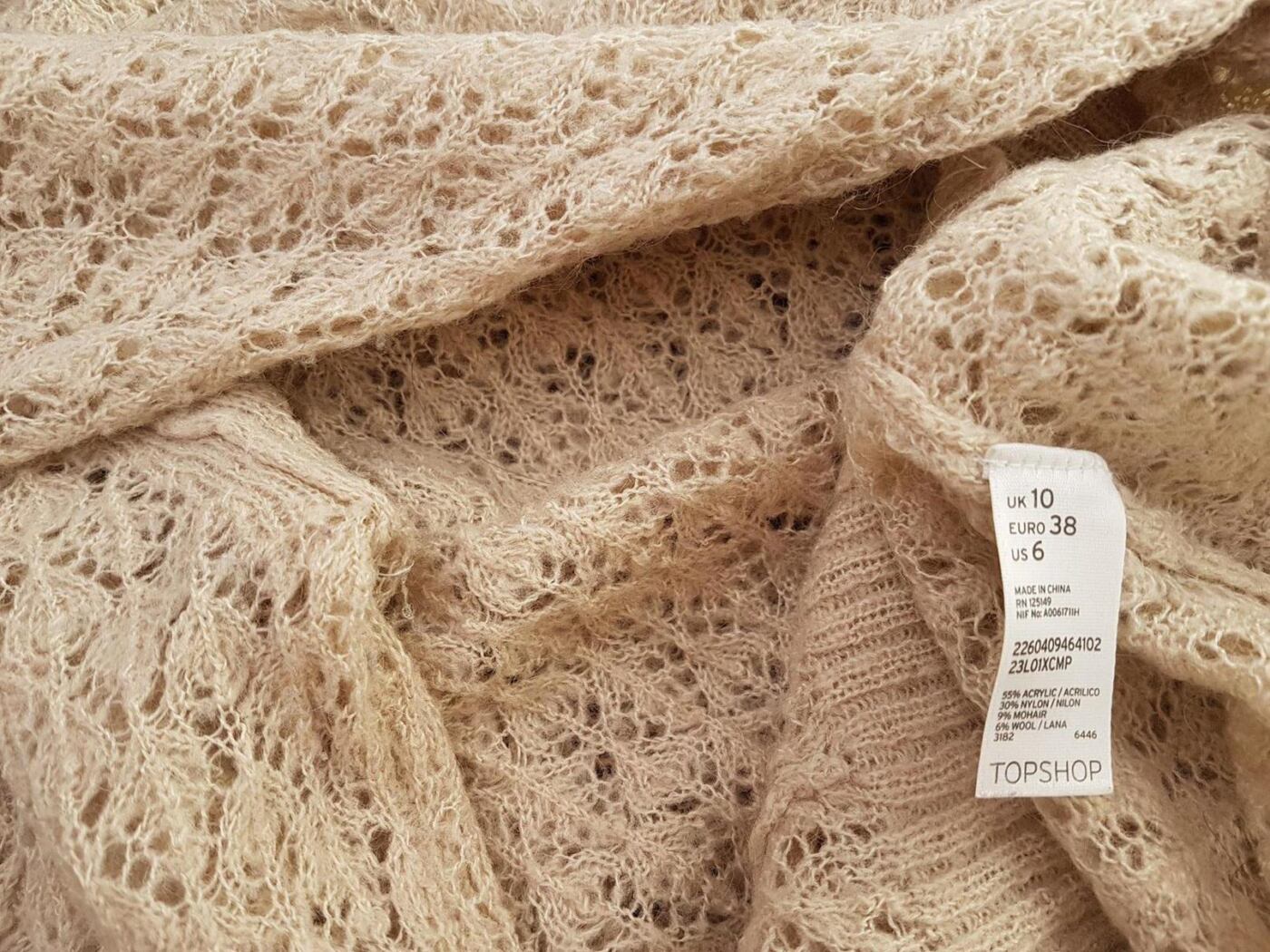 20190606_132840_r1.jpg Topshop Rozmiar 38 Kolor Beżowy Okrągły dekolt Sweter Długi rękaw Materiał Akryl