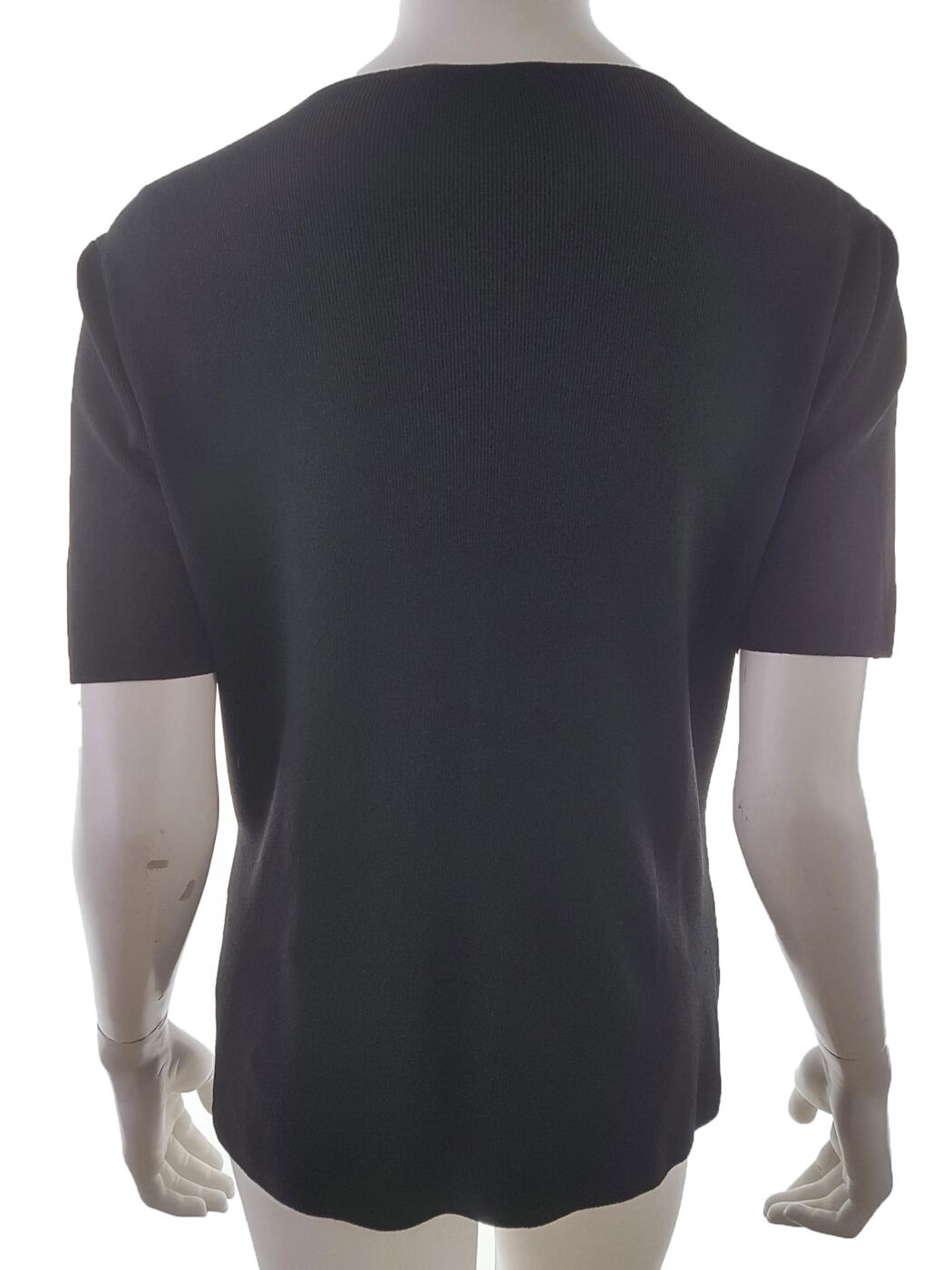 20190606_151954.jpg Stephen Y Rozmiar M/L Kolor Czarny Keyhole Crew Neck Bluzka Krótki rękaw Materiał Rayon