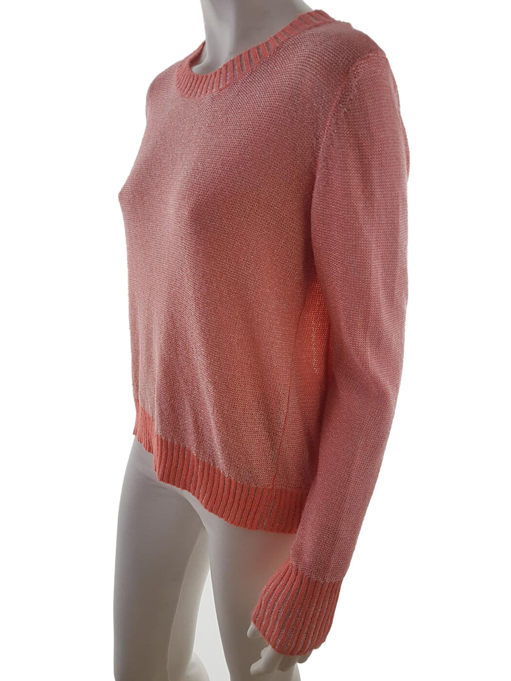 River island Rozmiar 14 (42) Kolor Różowy Crew Neck Sweter Długi rękaw Materiał Wiskoza Cienka dzianina