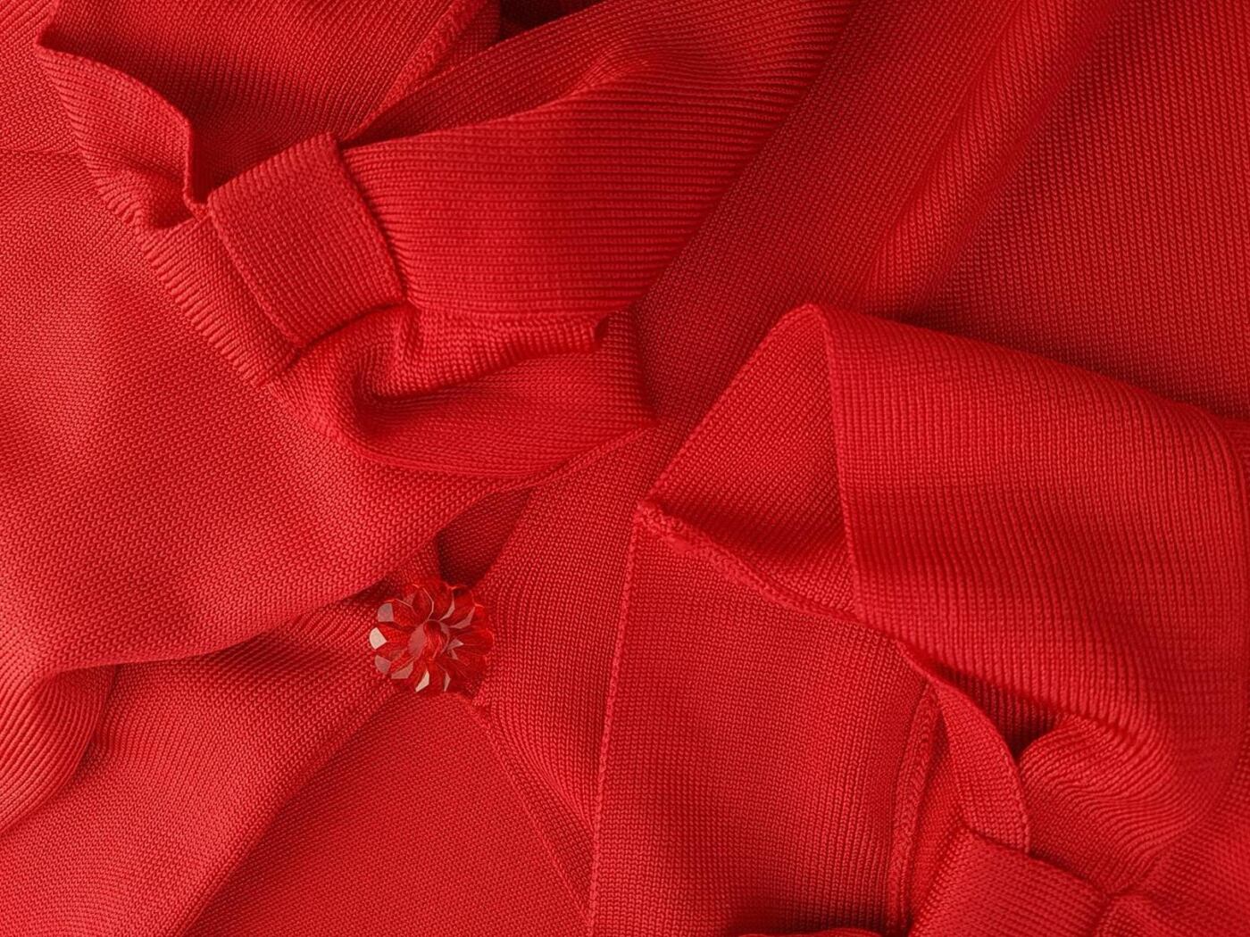 20190606_164728_r1.jpg Vintage Rozmiar 48 - 50 Kolor Czerwony W serek Kardigan Zapinany Długi rękaw Materiał Wiskoza Cienka dzianina