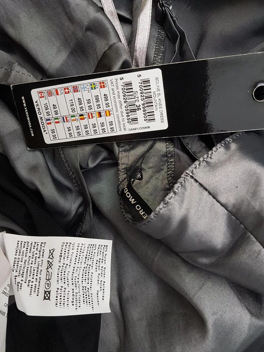 Vero moda Rozmiar 36 Kwadratowy dekolt Sukienka A-Line Bezrękawnik Midi