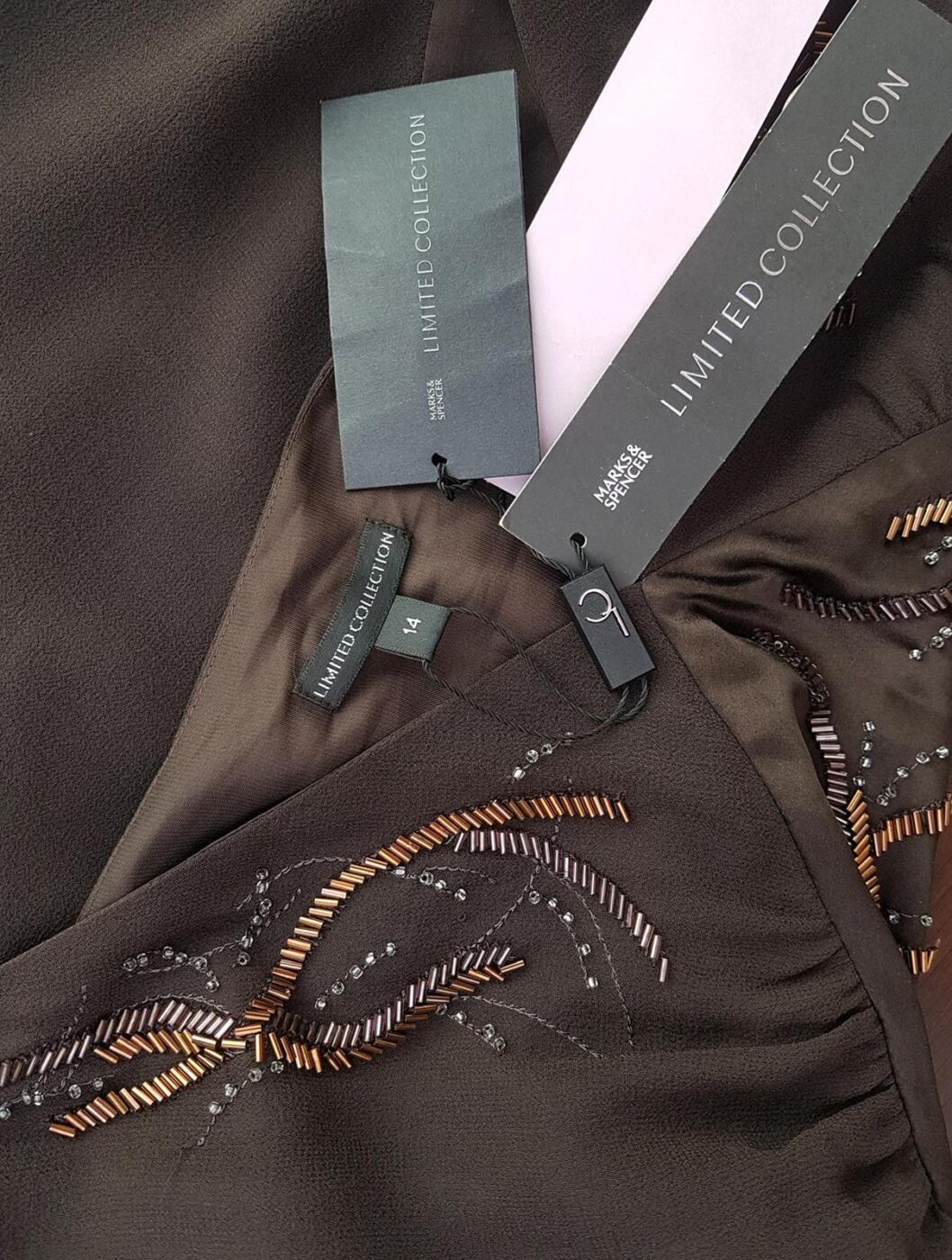 20190612_113611.jpg Limited Collection Rozmiar 14 (42) Kolor Brązowy W serek Bluzka Bezrękawnik Materiał Jedwab 100%