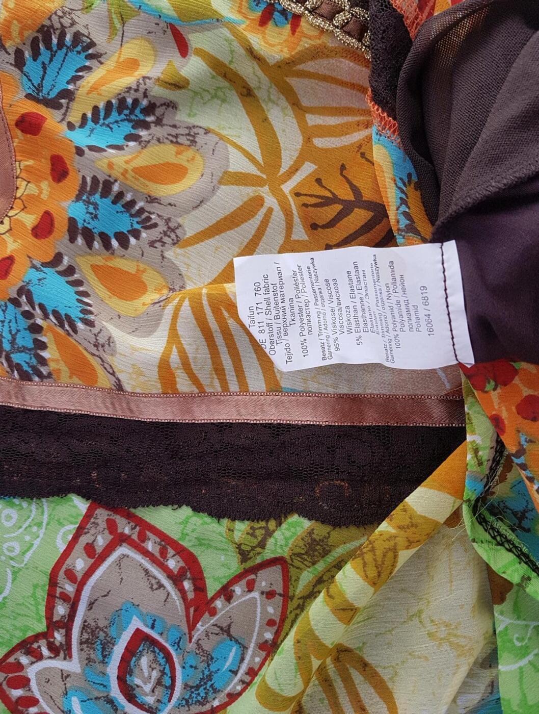 20190612_115033.jpg Taifun Rozmiar 42 Kolor Brązowy Dekolt Serce Bluzka Bezrękawnik Materiał Wiskoza