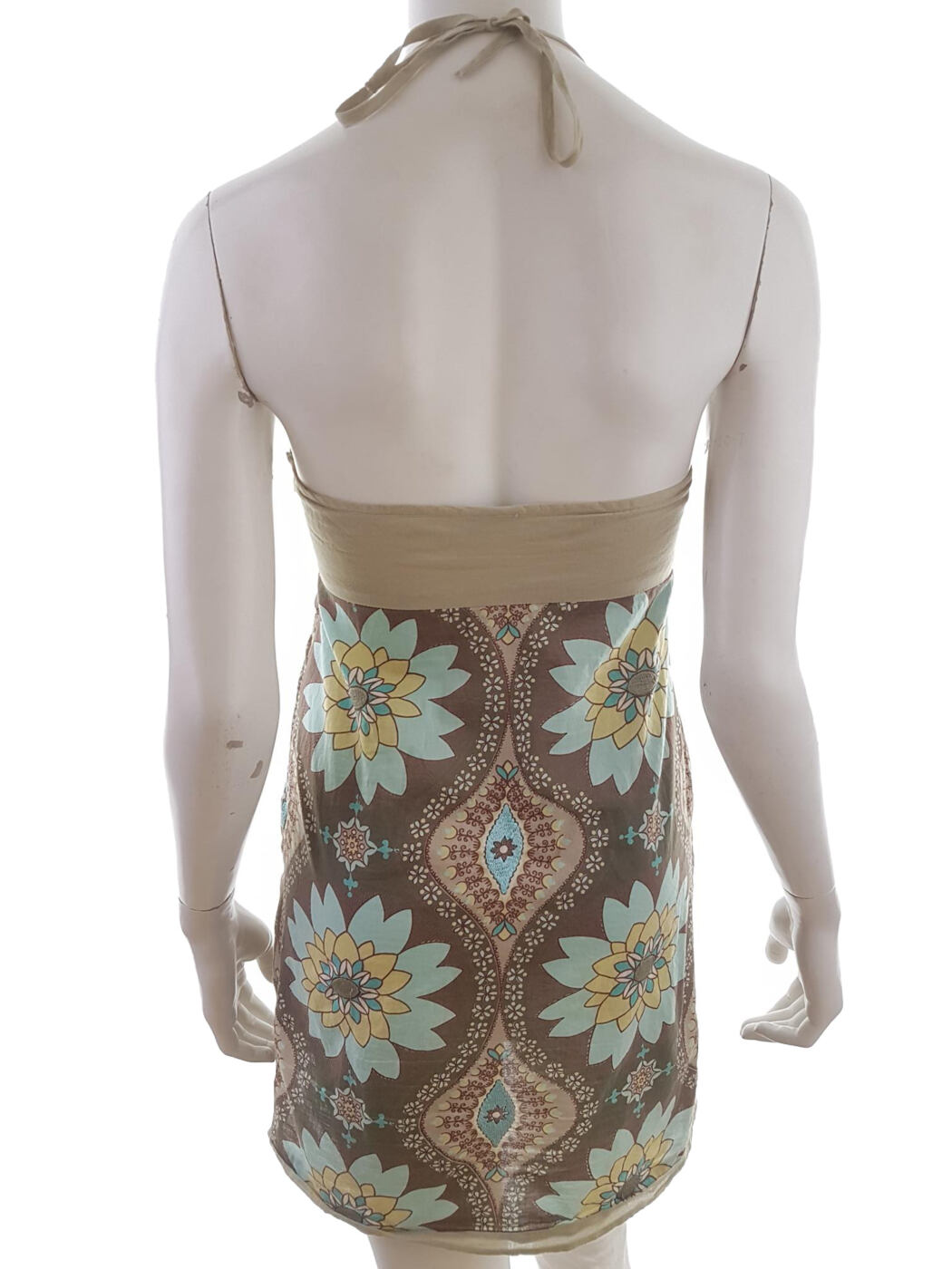 Oasis Rozmiar 10/36 Kolor Zielony Halter Sukienka Mini Bezrękawnik Krótka Materiał Bawełna 100% Oasis Rozmiar 10/36 Kolor Zielony Halter Sukienka Mini Bezrękawnik Krótka Materiał Bawełna 100%