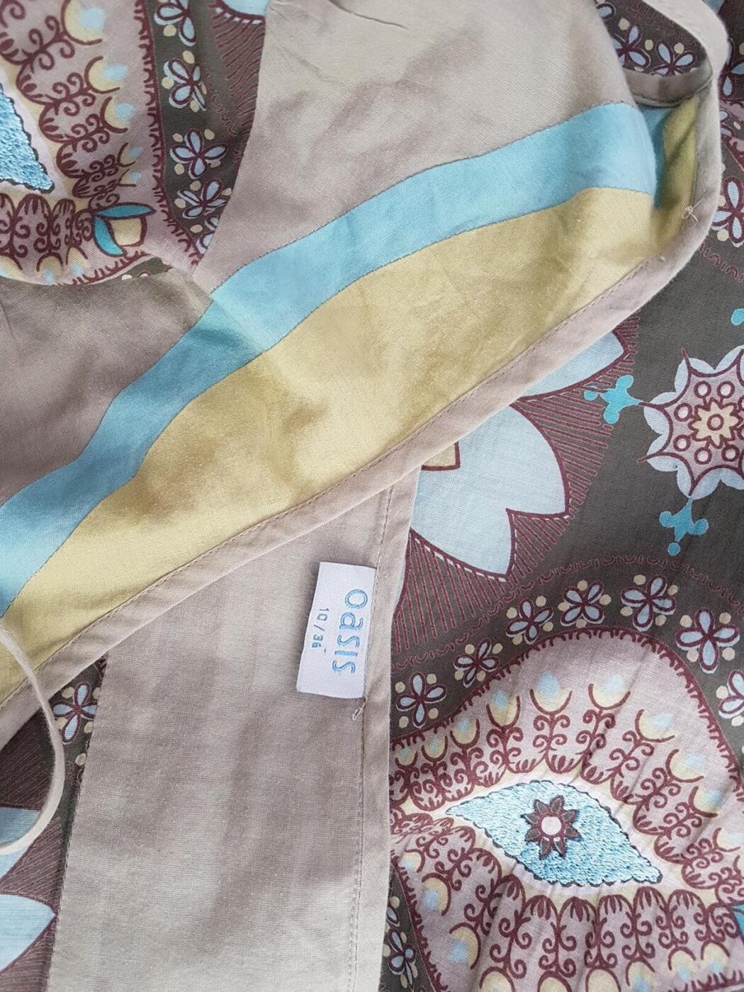 Oasis Rozmiar 10/36 Kolor Zielony Halter Sukienka Mini Bezrękawnik Krótka Materiał Bawełna 100% Oasis Rozmiar 10/36 Kolor Zielony Halter Sukienka Mini Bezrękawnik Krótka Materiał Bawełna 100%