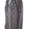 Monsoon Rozmiar 42 Kolor Czarny Romby Split Crew Neck Tunika Bluzka Długi rękaw