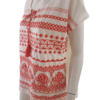 Monsoon Rozmiar M Kolor Biały Aztecka Keyhole Crew Neck Bluzka Krótki rękaw Materiał Bawełna 100%