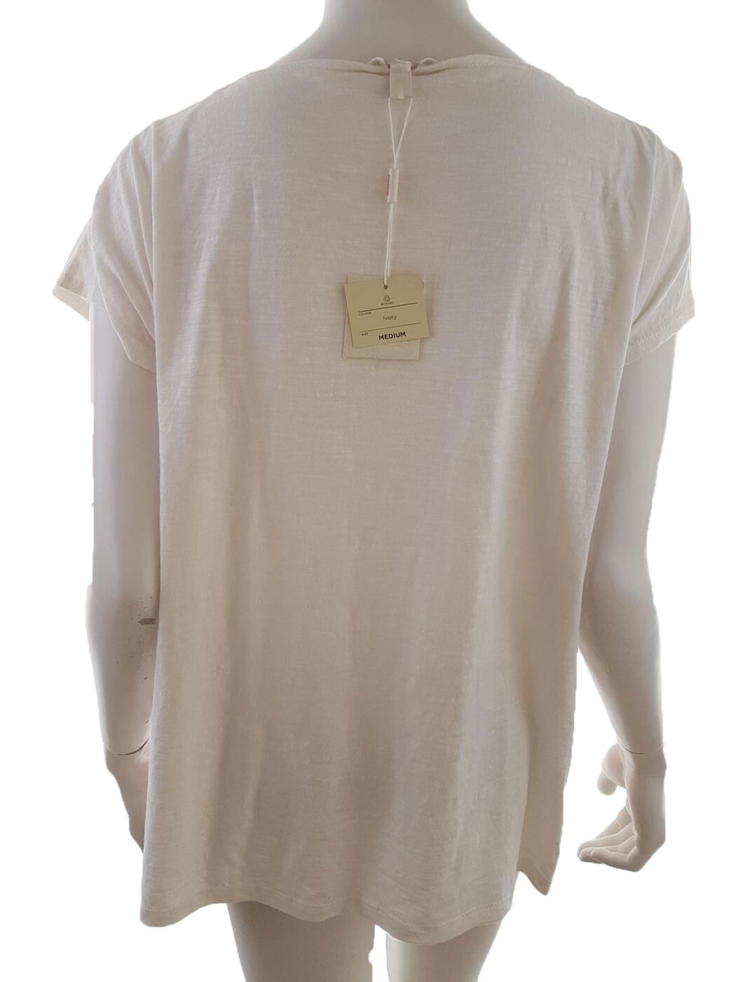 20190613_124943.jpg Monsoon Rozmiar M Kolor Biały Aztecka Keyhole Crew Neck Bluzka Krótki rękaw Materiał Bawełna 100%
