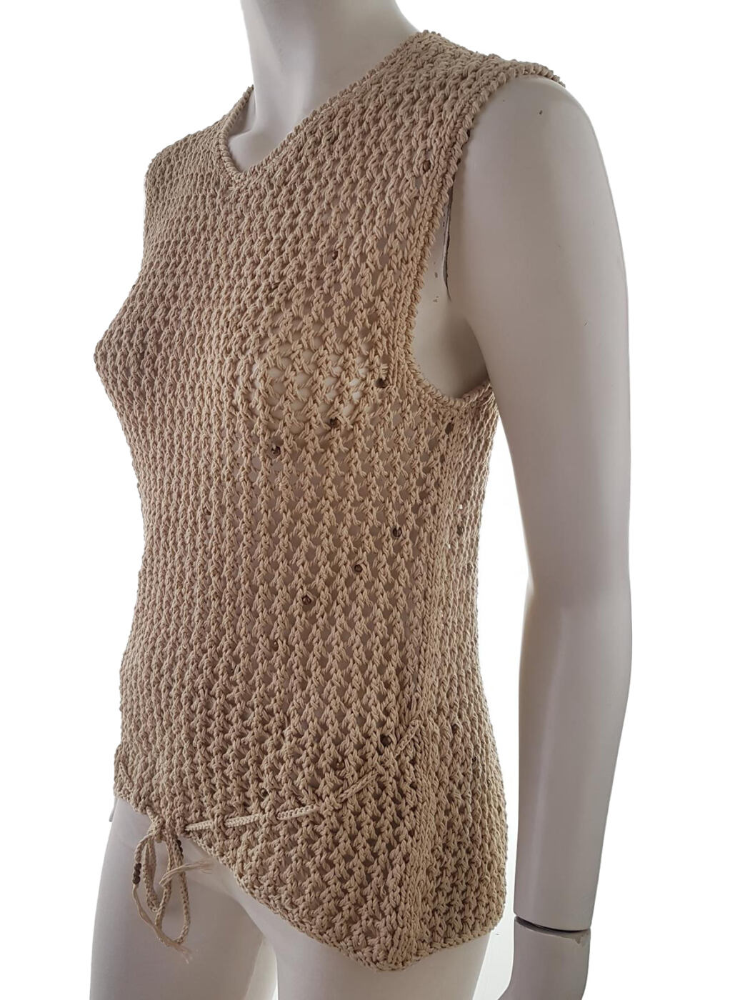 20190614_100732.jpg Claire Kennedy Rozmiar S (2) Kolor Brązowy Crew Neck Sweter Bezrękawnik Materiał Bawełna 100%