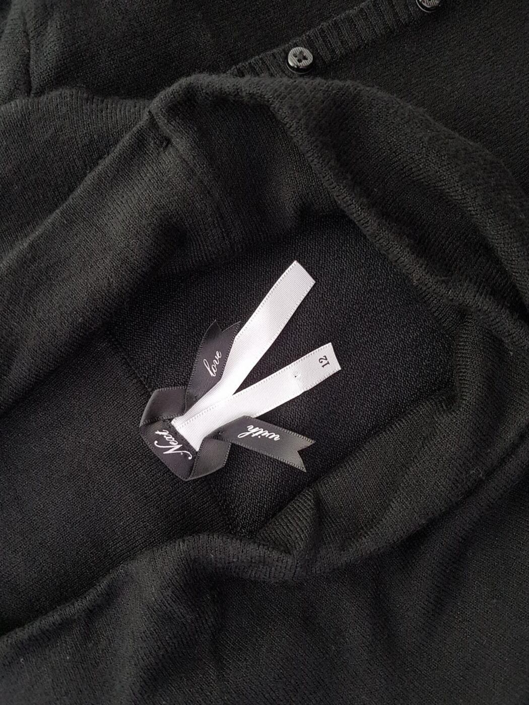 Next With Love Rozmiar 12 Kolor Czarny Pół golf Sukienka Sweterkowa Krótki rękaw Do Kolan Materiał Wiskoza