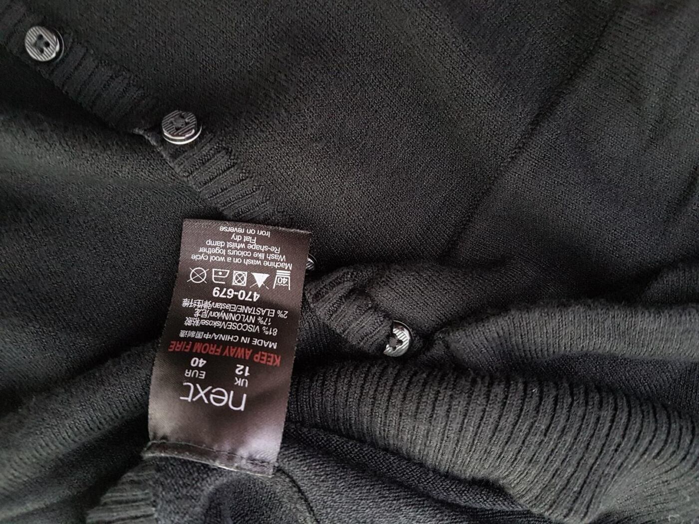 Next With Love Rozmiar 12 Kolor Czarny Pół golf Sukienka Sweterkowa Krótki rękaw Do Kolan Materiał Wiskoza