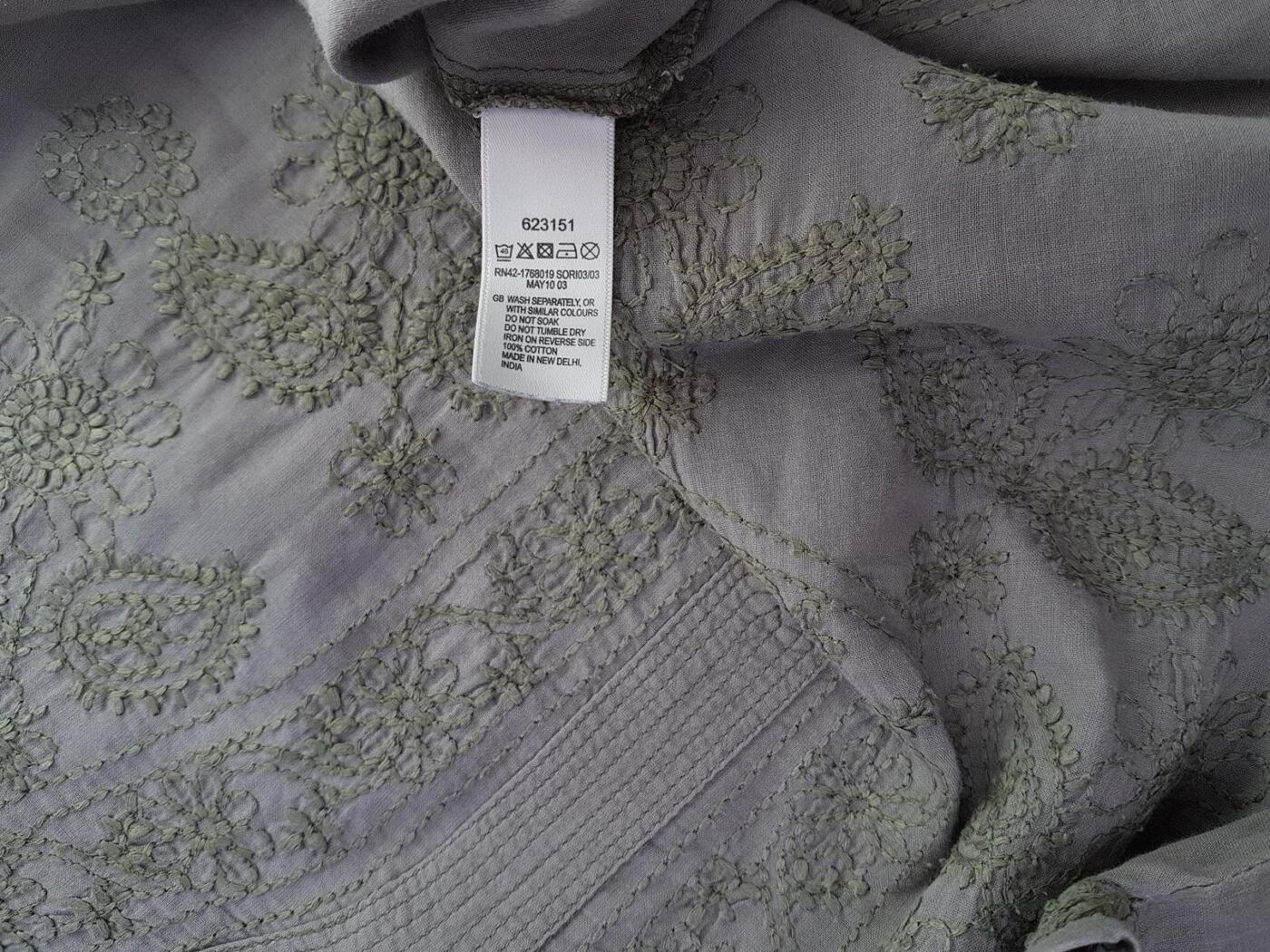 20190617_140114_r1.jpg Monsoon Rozmiar 40 Kolor Szary Paisley Split Crew Neck Bluzka Krótki rękaw Materiał Bawełna 100%