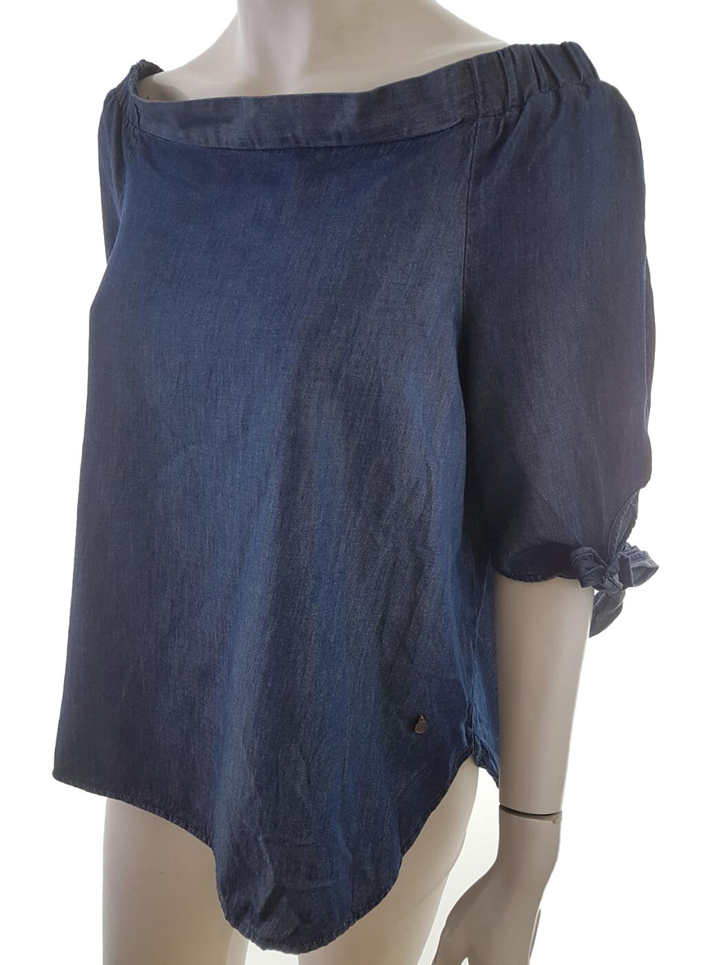 Vero moda Rozmiar XL Kolor Granatowy W łódkę Bluzka Krótki rękaw Materiał Bawełna 100%