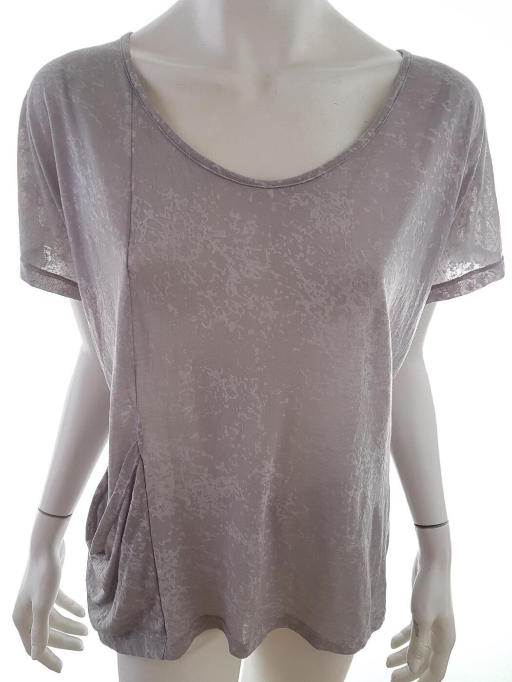 Vero moda Rozmiar XL Kolor Szary Panterka Okrągły dekolt Tunika Bluzka Krótki rękaw