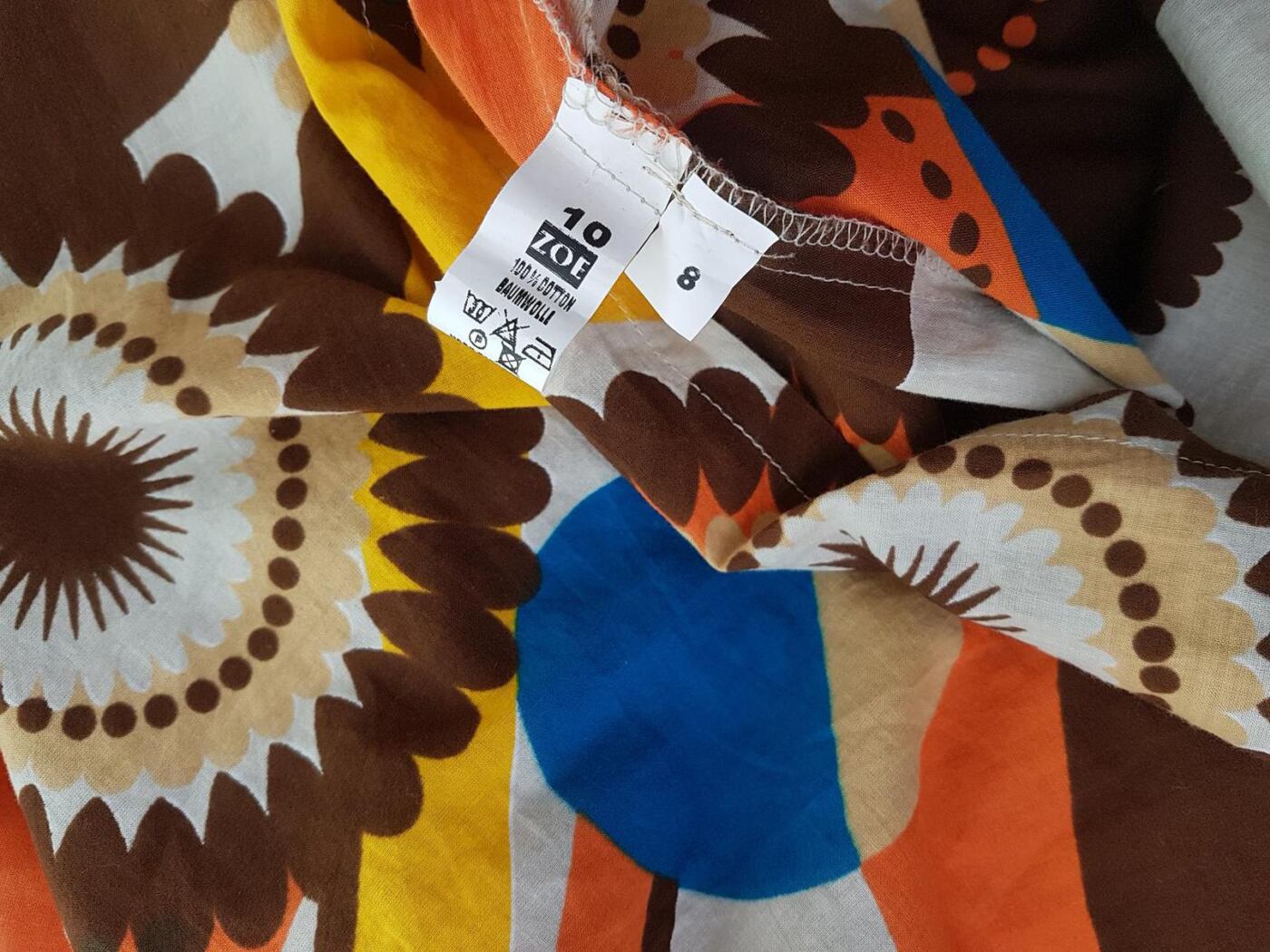 Zoe Rozmiar 10 (38) Kolor Brązowy Geometryczny Halter Sukienka Maxi Bezrękawnik Długa Materiał Bawełna 100% Zoe Rozmiar 10 (38) Kolor Brązowy Geometryczny Halter Sukienka Maxi Bezrękawnik Długa Materiał Bawełna 100%