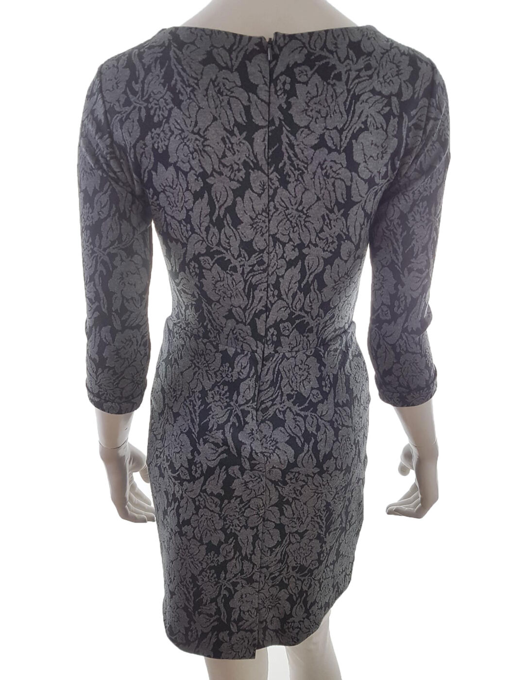 Monsoon Rozmiar 36 Kolor Czarny Okrągły dekolt Sukienka Sheath Rękaw 3/4 Do Kolan