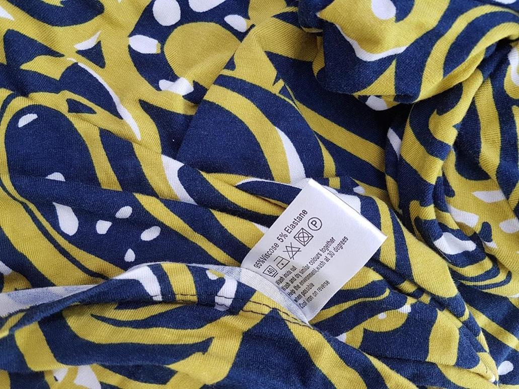 Paco Boutique Rozmiar 42 Kolor Żółty W serek Sukienka Sheath Krótki rękaw Midi Materiał Wiskoza Paco Boutique Rozmiar 42 Kolor Żółty W serek Sukienka Sheath Krótki rękaw Midi Materiał Wiskoza