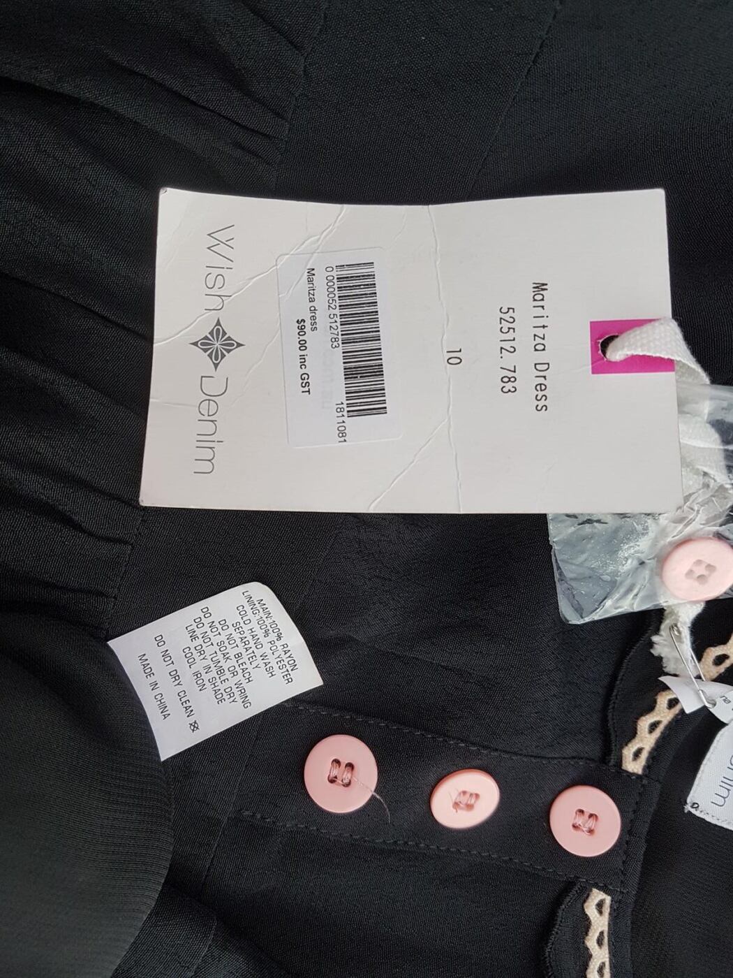 wish denim Rozmiar 38 Kolor Czarny Dekolt U Sukienka A-Line Bezrękawnik Do Kolan Materiał Rayon 100%