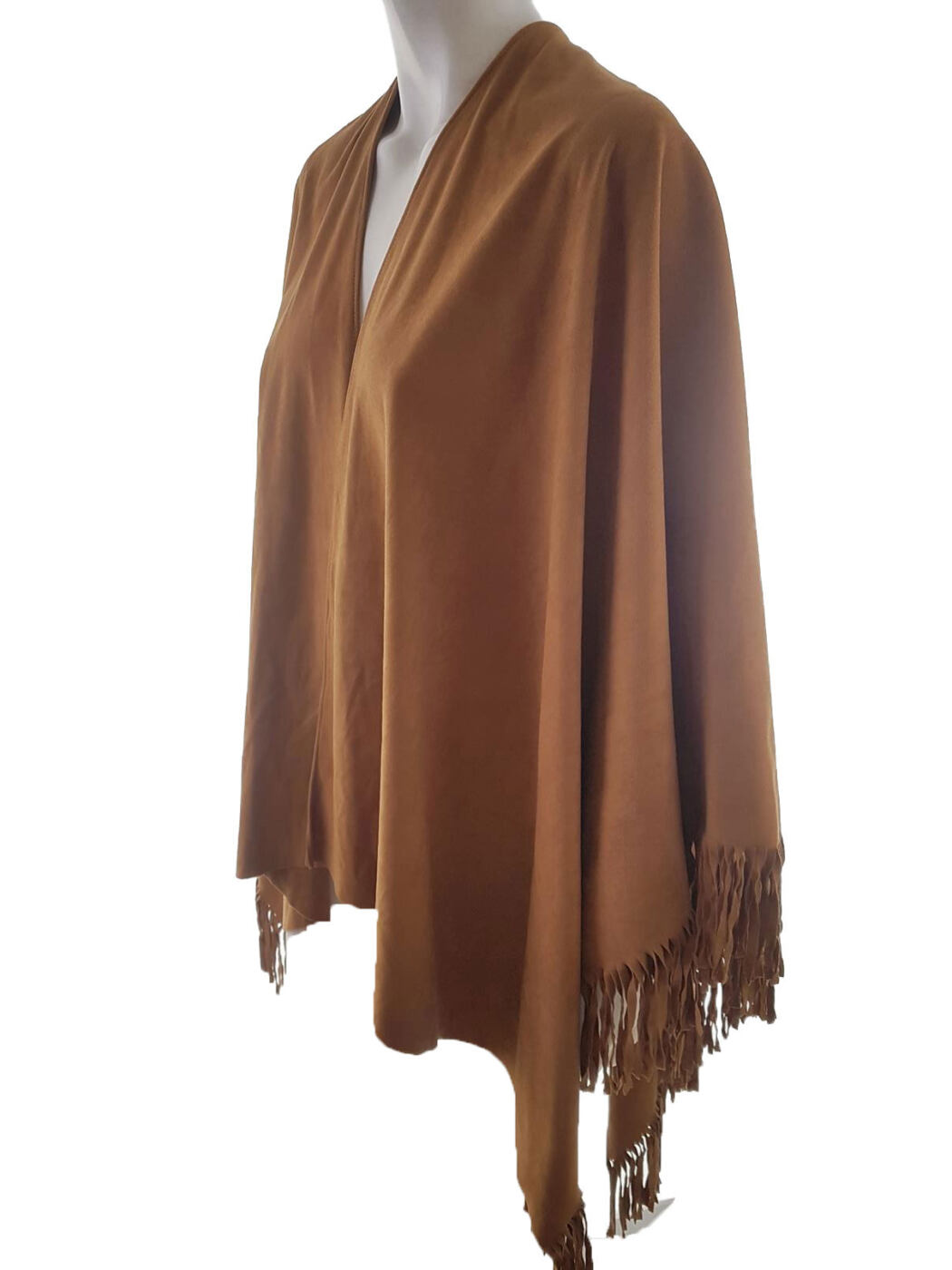20190624_145408.jpg Dorothy perkins Rozmiar One size Kolor Brązowy W serek Peleryna Kardigan Bezrękawnik Cienka dzianina