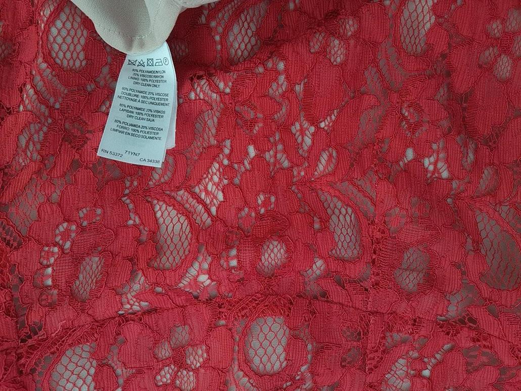 French connection Rozmiar 34 Kolor Czerwony Crew Neck Sukienka Bodycon Krótki rękaw Do Kolan