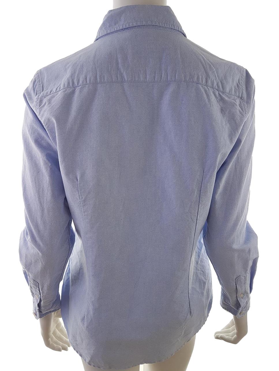 Crew Clothing Rozmiar 40 Kolor Niebieski Kołnierz Koszula Zapinana Bluzka Długi rękaw Materiał Bawełna 100%
