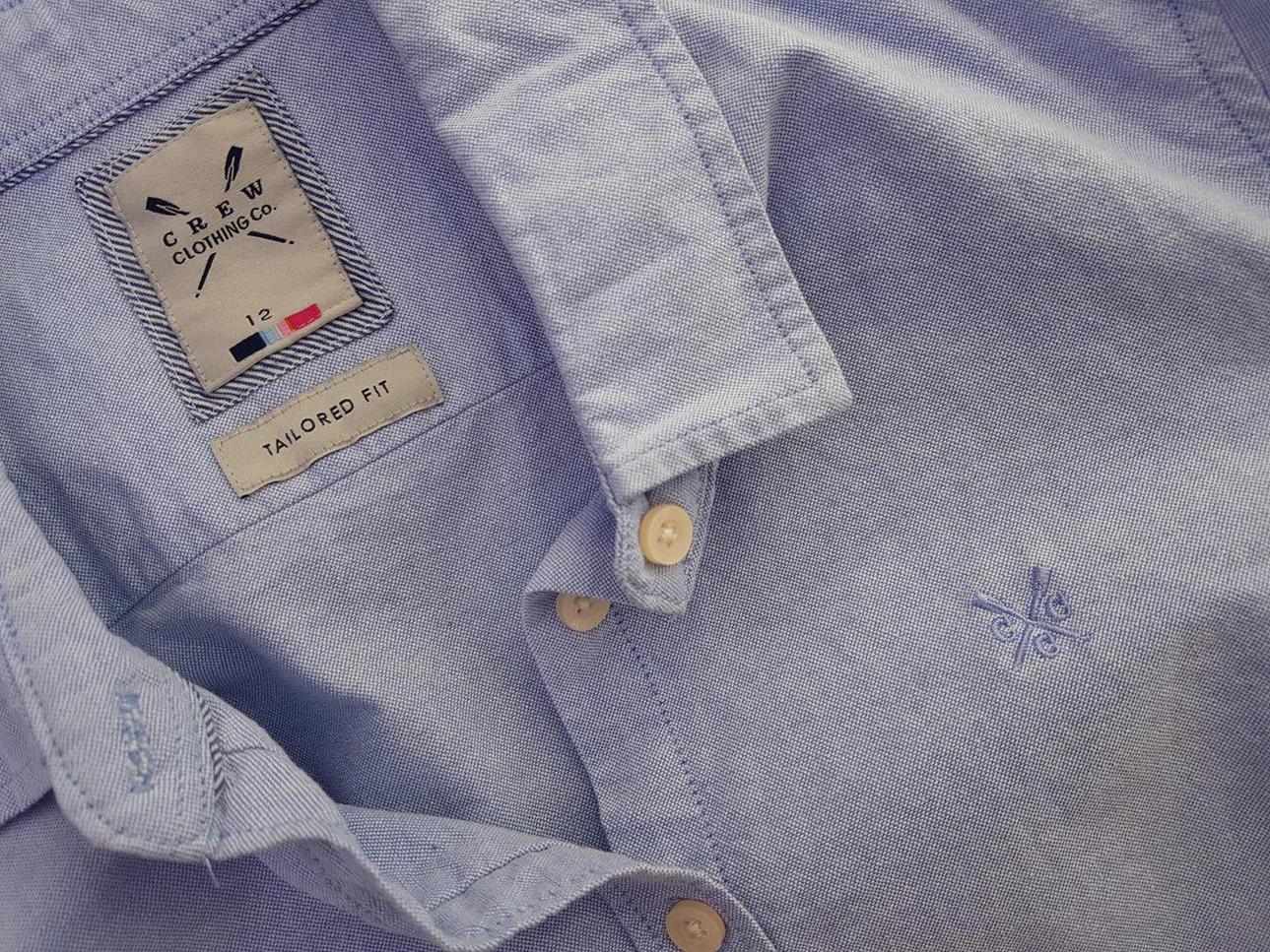 Crew Clothing Rozmiar 40 Kolor Niebieski Kołnierz Koszula Zapinana Bluzka Długi rękaw Materiał Bawełna 100%