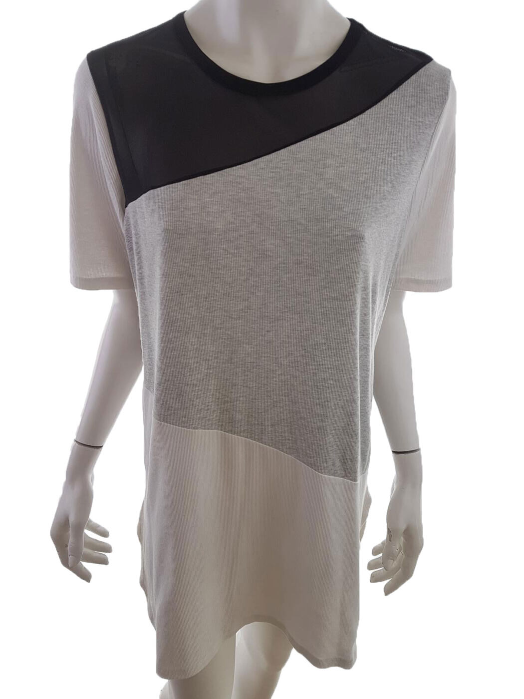 River island Rozmiar 14 (42) Kolor Szary Okrągły dekolt Sukienka Mini Krótki rękaw Krótka