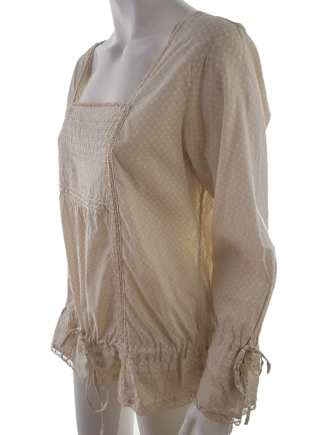 20190625_155458.jpg Dorothy perkins Rozmiar 44 Kolor Beżowy Kwadratowy dekolt Bluzka Długi rękaw Materiał Bawełna