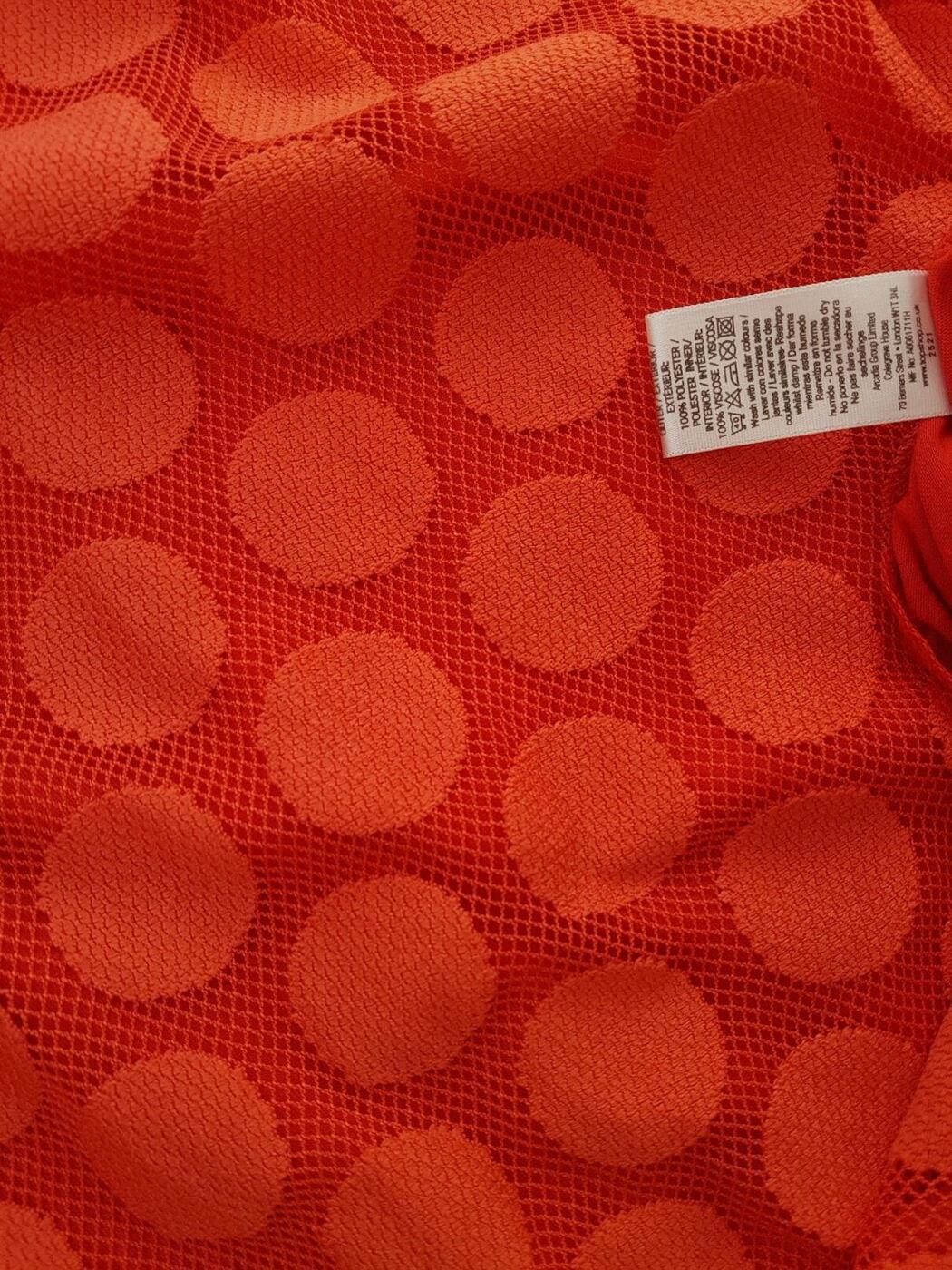 Topshop Rozmiar 40 Kolor Pomarańczowy Grochy Okrągły dekolt Sukienka Prostokątna Bezrękawnik Do Kolan
