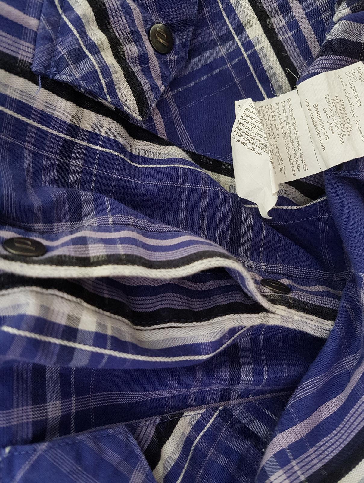 20190627_123037.jpg Jack & jones Rozmiar L Kolor Fioletowy Krata Kołnierz Męska Koszula Casual Długi rękaw