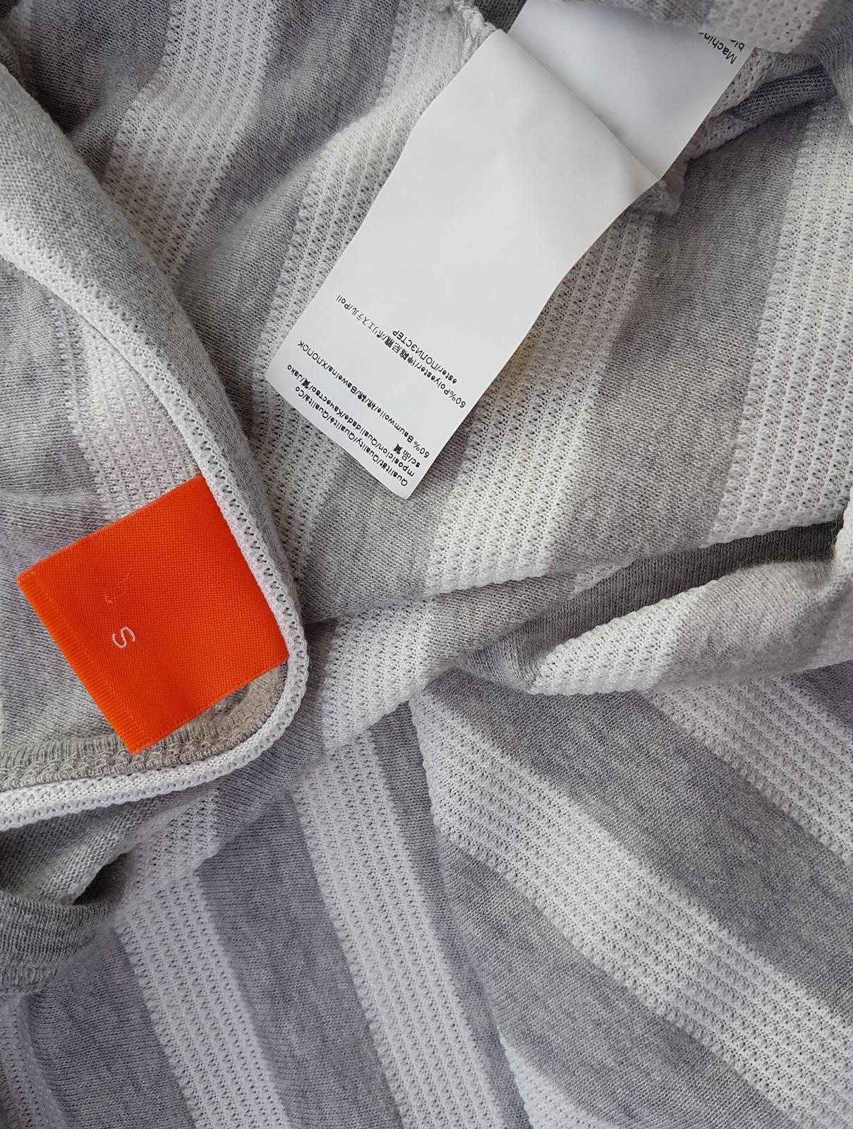 Hugo Boss Rozmiar S Kolor Szary Pasy Męski Sweter Długi rękaw Materiał Bawełna
