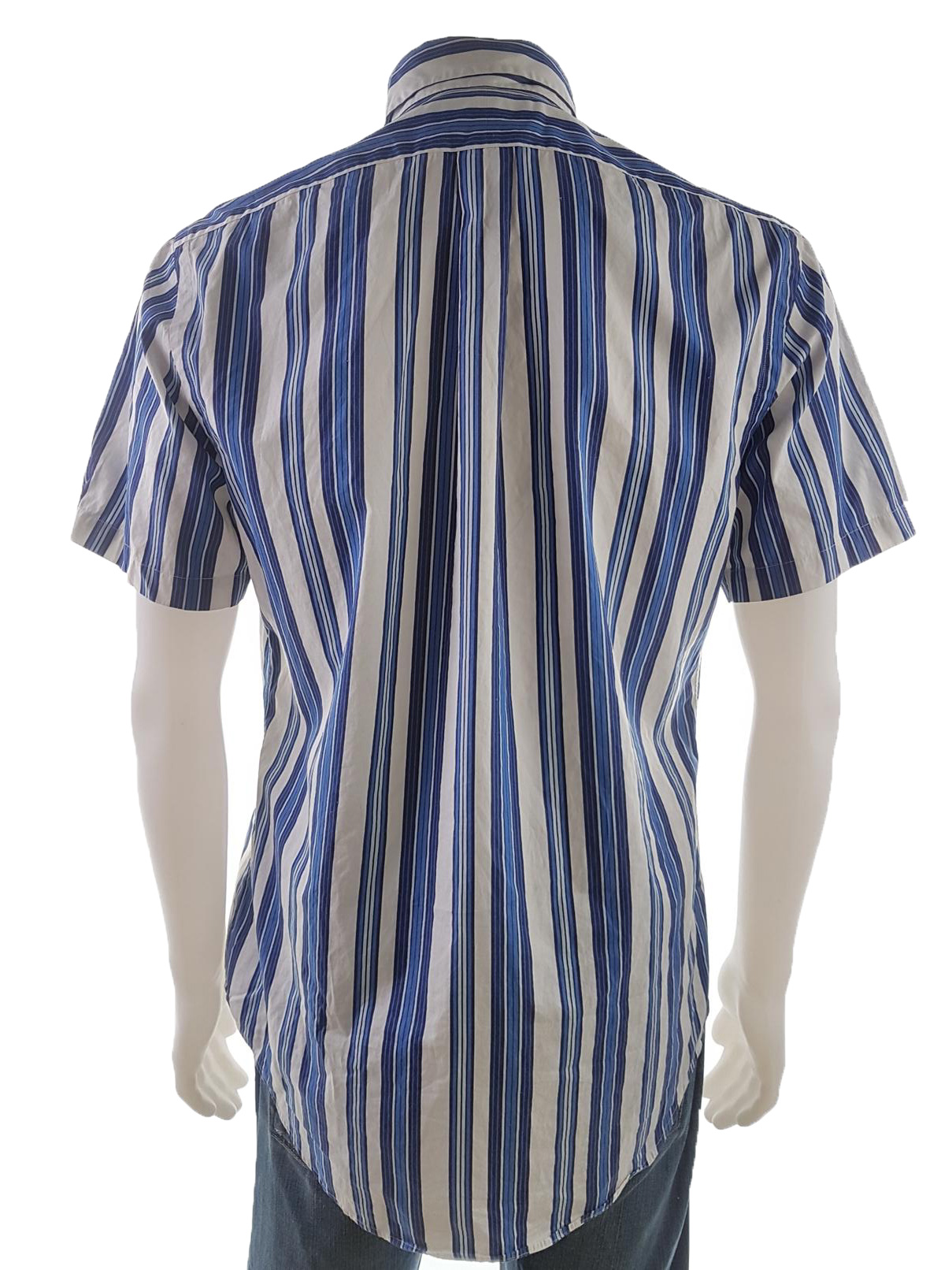 20190627_160220.jpg Polo Ralph Lauren Rozmiar 39 Kolor Biały Pasy Kołnierz Męska Koszula Elegancka Krótki rękaw Materiał Bawełna