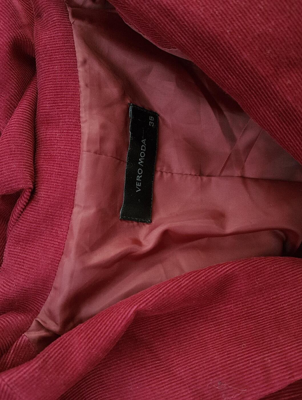 20190628_134111.jpg Vero moda Rozmiar 36 Kolor Bordowy Kołnierz Żakiet Haczyk Długi rękaw Materiał Bawełna 100%