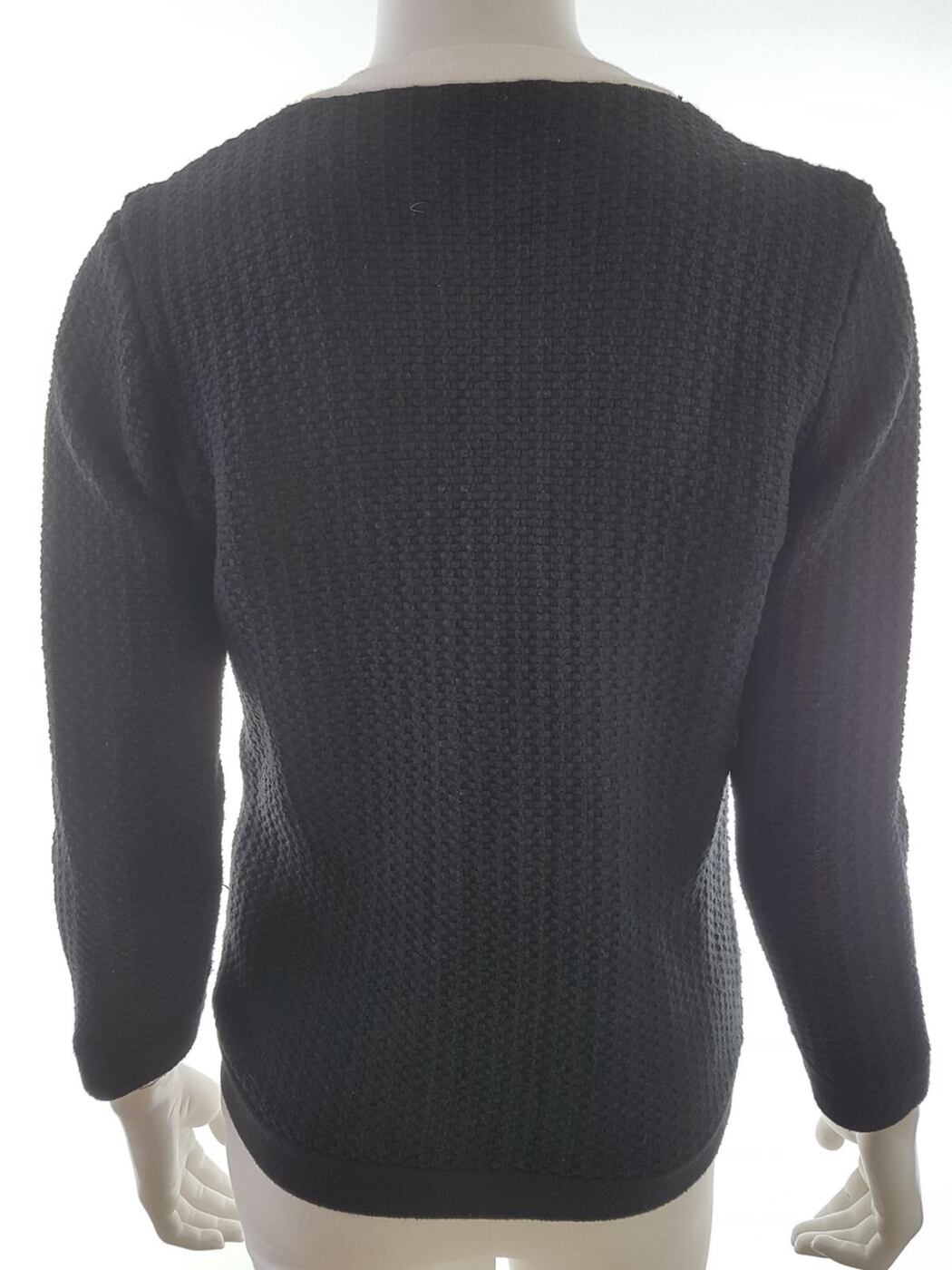 20190628_142320.jpg Sisley Rozmiar M Kolor Czarny Crew Neck Kardigan na suwak Rękaw 3/4 Materiał Bawełna 100% Otwarta dzianina