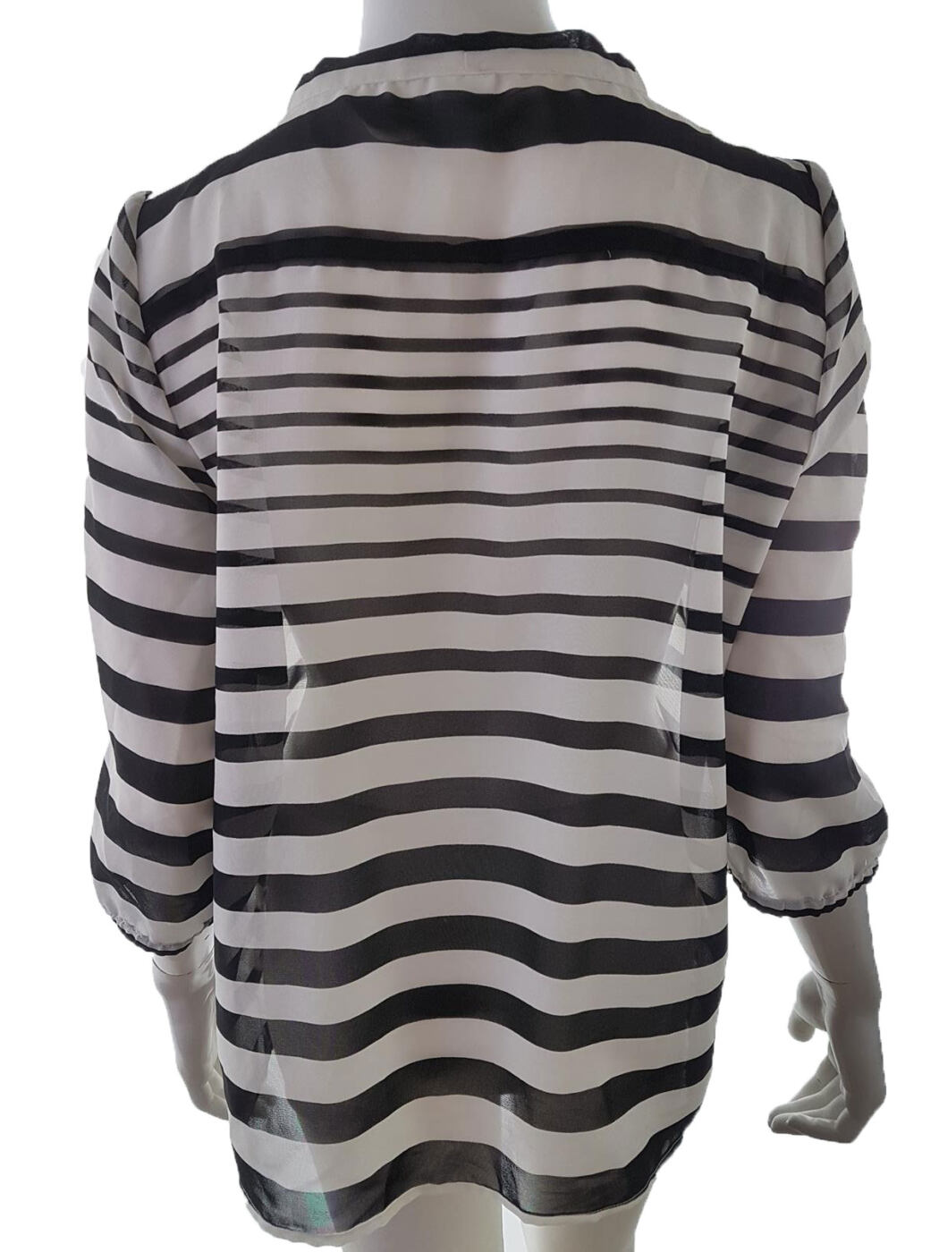 Vero moda Rozmiar L Kolor Biały Pasy W serek Tunika Bluzka Rękaw 3/4 Vero moda Rozmiar L Kolor Biały Pasy W serek Tunika Bluzka Rękaw 3/4
