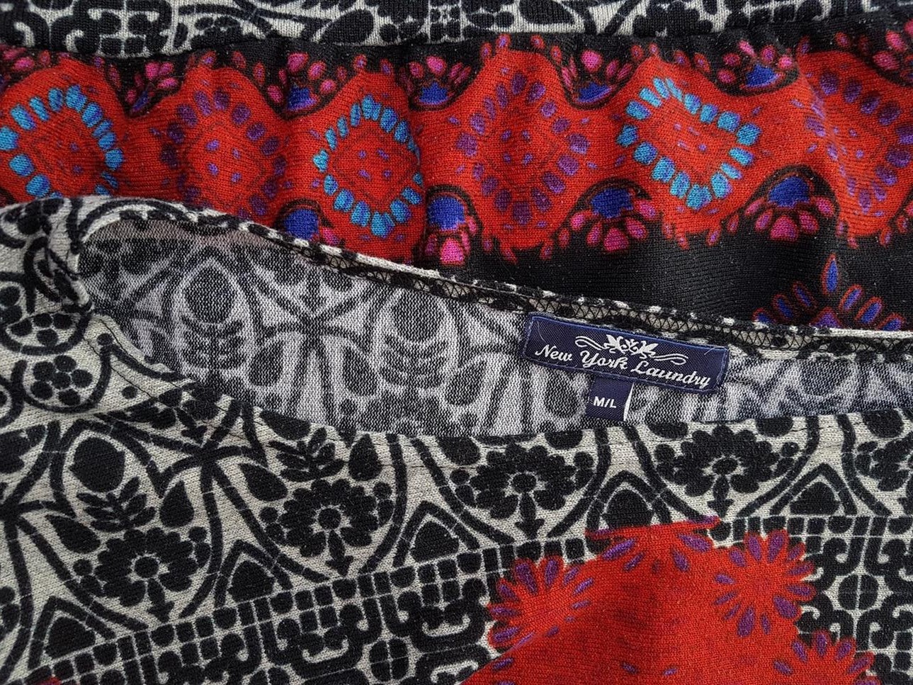 New york laundry Rozmiar M/L Kolor Kolorowa W łódkę Sweter Długi rękaw Cienka dzianina