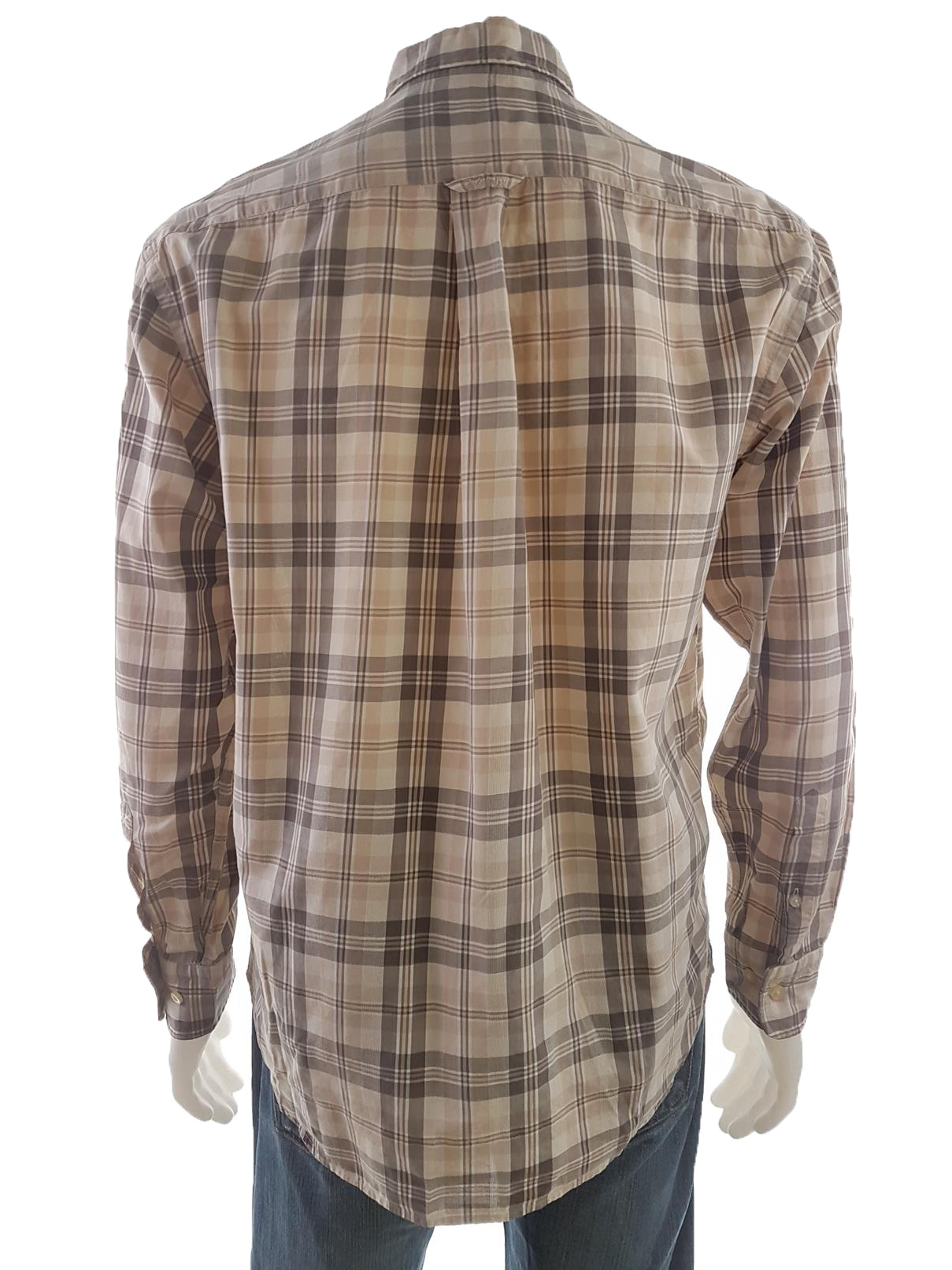 Gant Rozmiar M Kolor Khaki Krata Kołnierz Męska Koszula Casual Długi rękaw Materiał Bawełna 100%