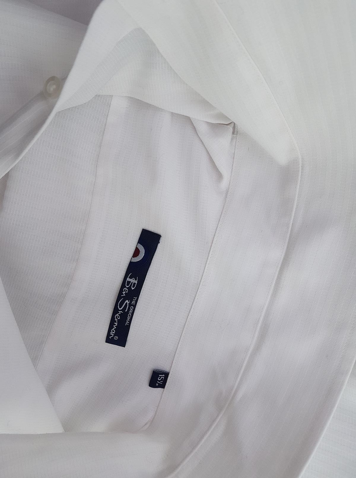 20190701_131027.jpg BEN SHERMAN Rozmiar 15,5" Kolor Biały Kołnierz Męska Koszula Elegancka Długi rękaw Materiał Bawełna