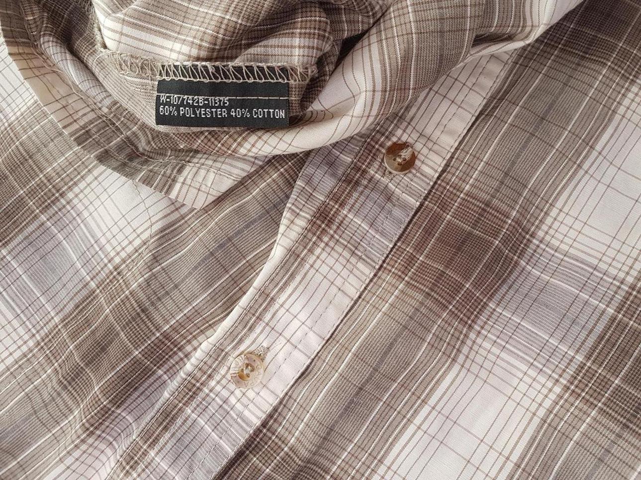 20190701_131656_r1.jpg Gaupa Rozmiar M Kolor Brązowy Krata Kołnierz Męska Koszula Casual Długi rękaw Materiał Bawełna