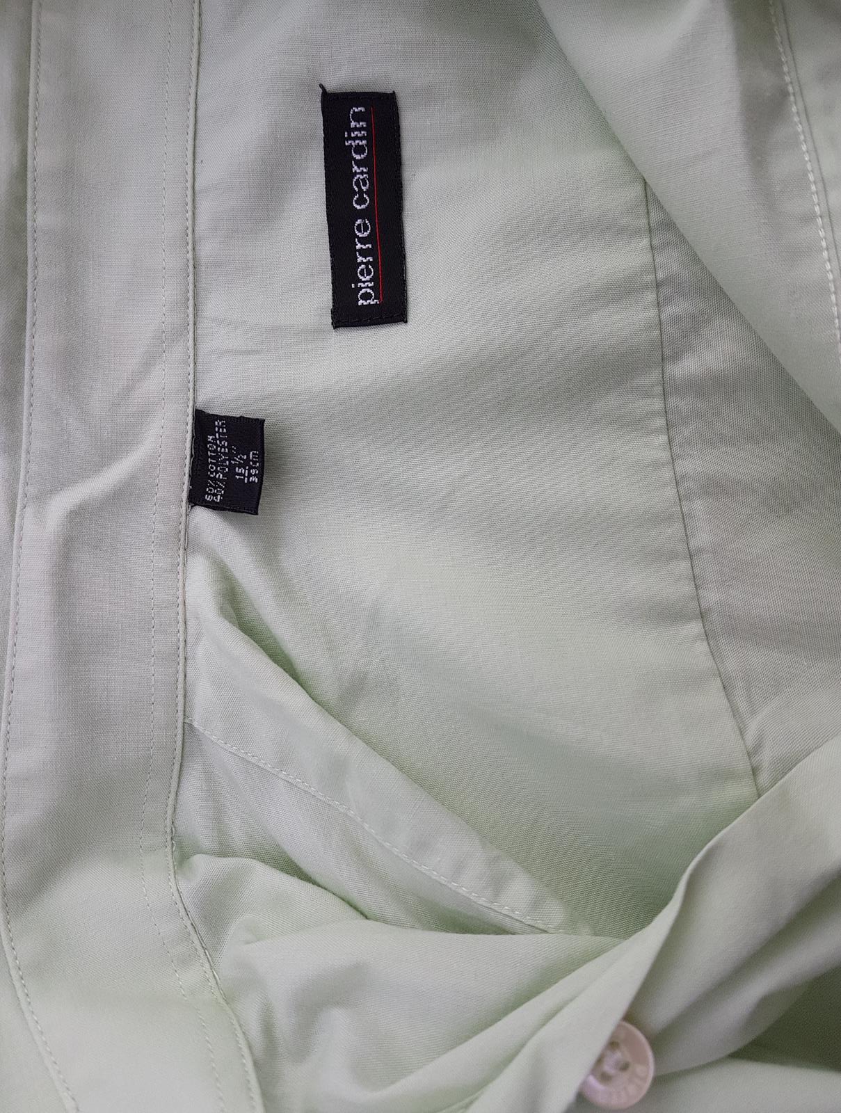 Pierre Cardin Rozmiar 15,5"/39cm Kolor Zielony Kołnierz Męska Koszula Elegancka Długi rękaw Materiał Bawełna