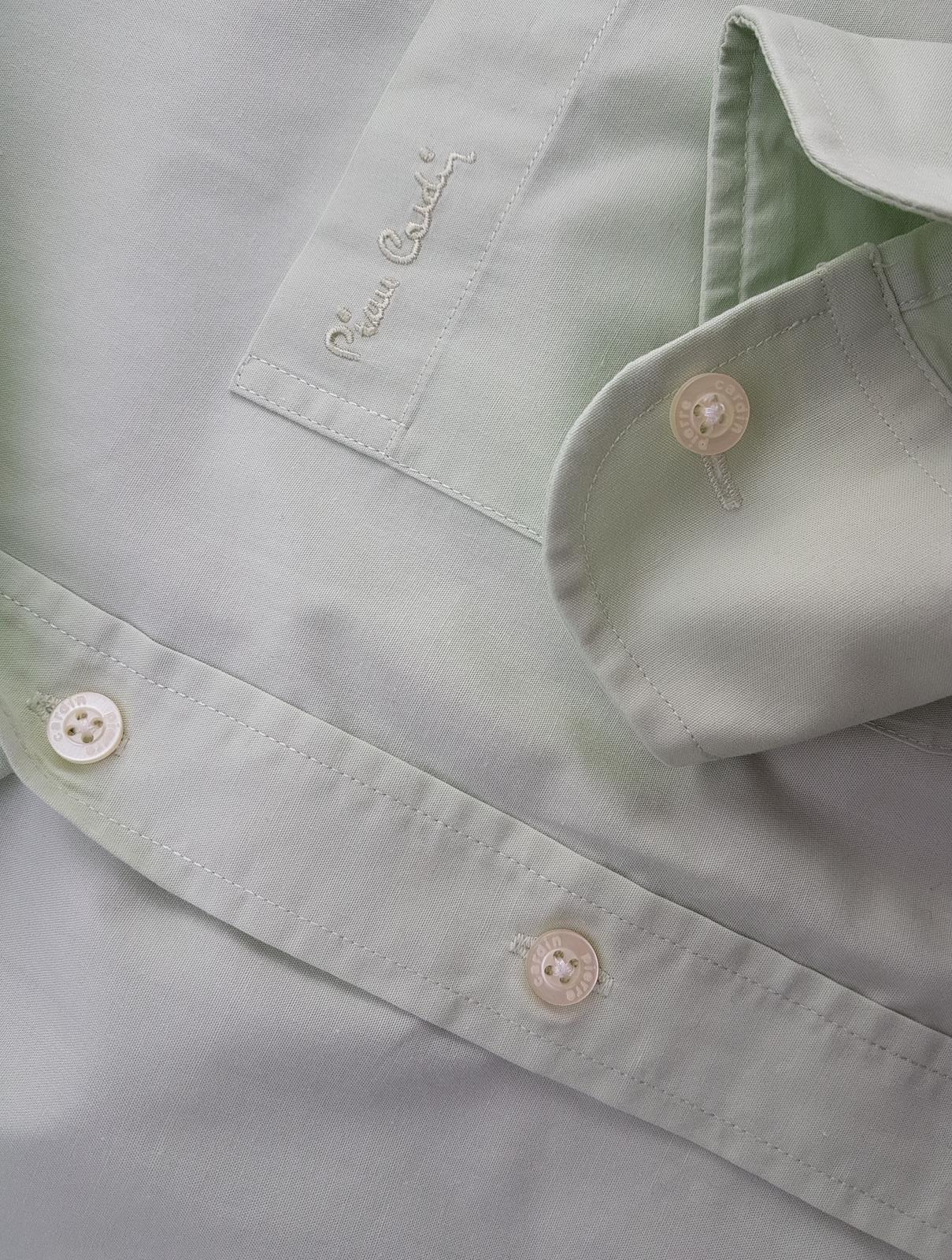 Pierre Cardin Rozmiar 15,5"/39cm Kolor Zielony Kołnierz Męska Koszula Elegancka Długi rękaw Materiał Bawełna