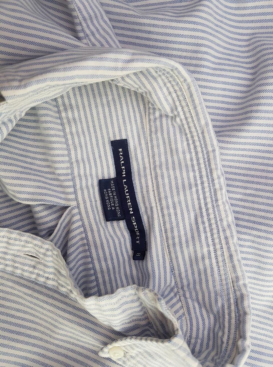 RALPH LAUREN SPORT Rozmiar 8 Kolor Niebieski Kołnierz Męska Koszula Casual Długi rękaw Materiał Bawełna 100%