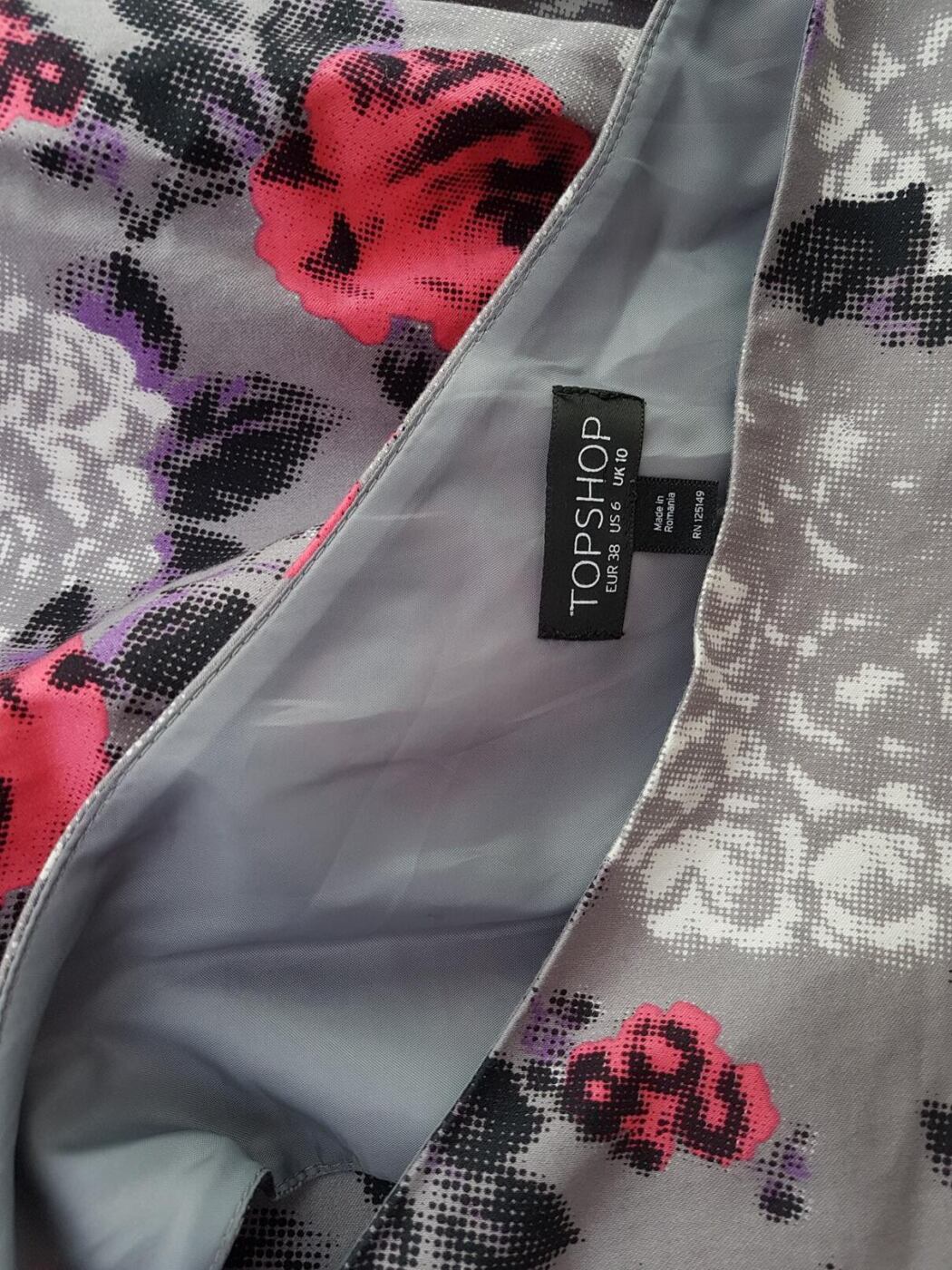 Topshop Rozmiar 38 Kolor Szary Na Jedno Ramię Sukienka Mini Bezrękawnik Krótka Materiał Bawełna